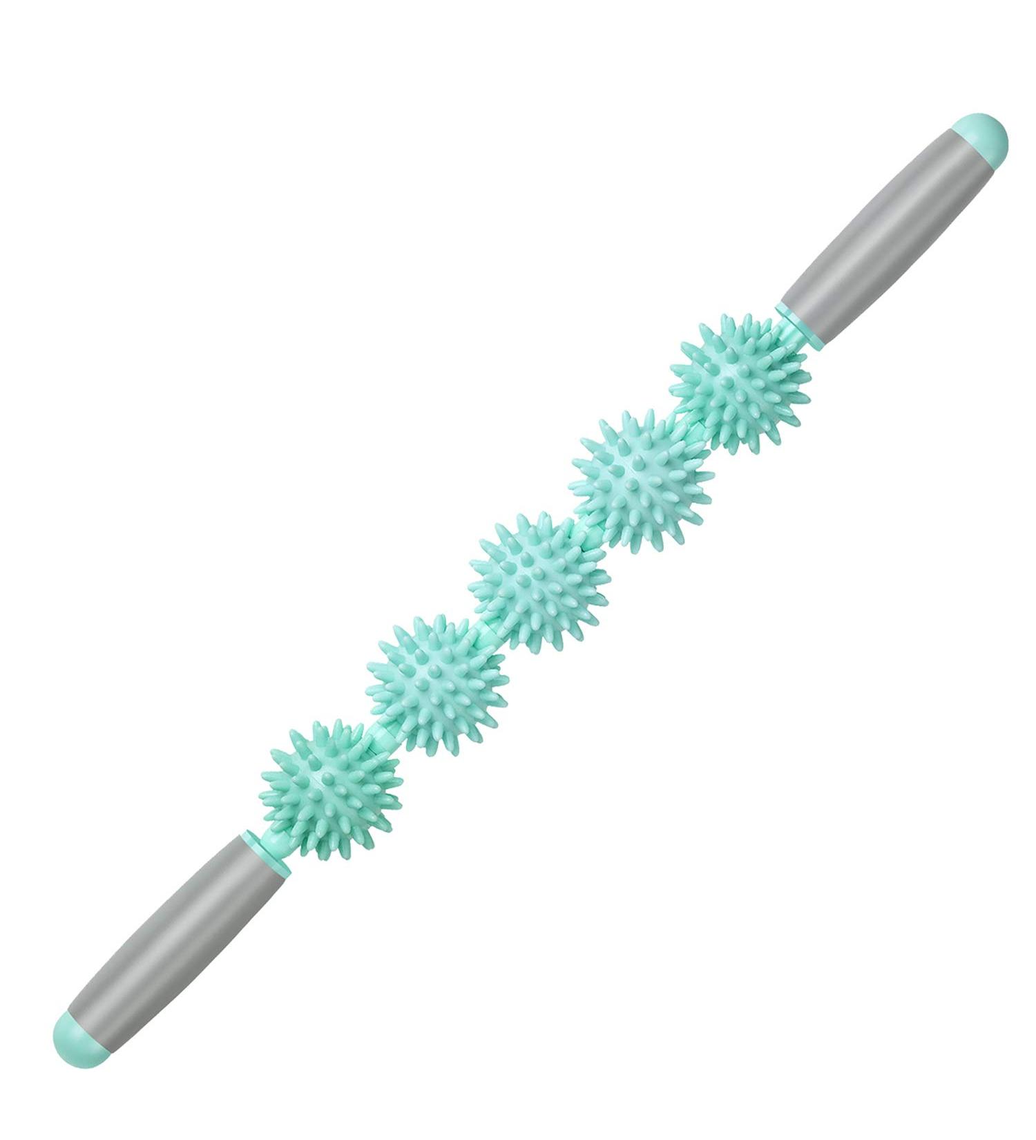 Coolife Fascia Muscle Roller - Cellulite Massager for Deep Tissue Massage - Mint Green 5-Balls Size - Neck, Leg, Back, Body Roller for Sore Muscles - Buy Online on GoSupps.com