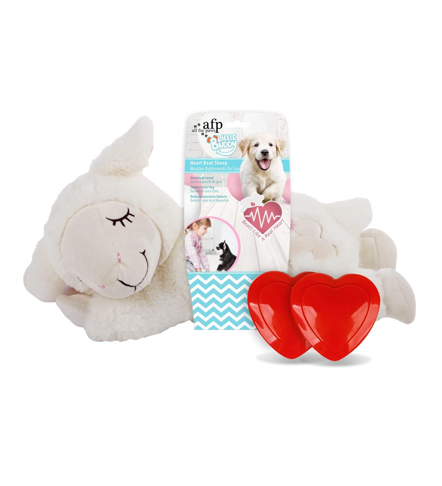 All for Paws Heartbeat Soft Toys for Dogs - Beige Sheep | Small Dog Toys for Behavioral Training & Puppy Relief - Buy Online on GoSupps.com