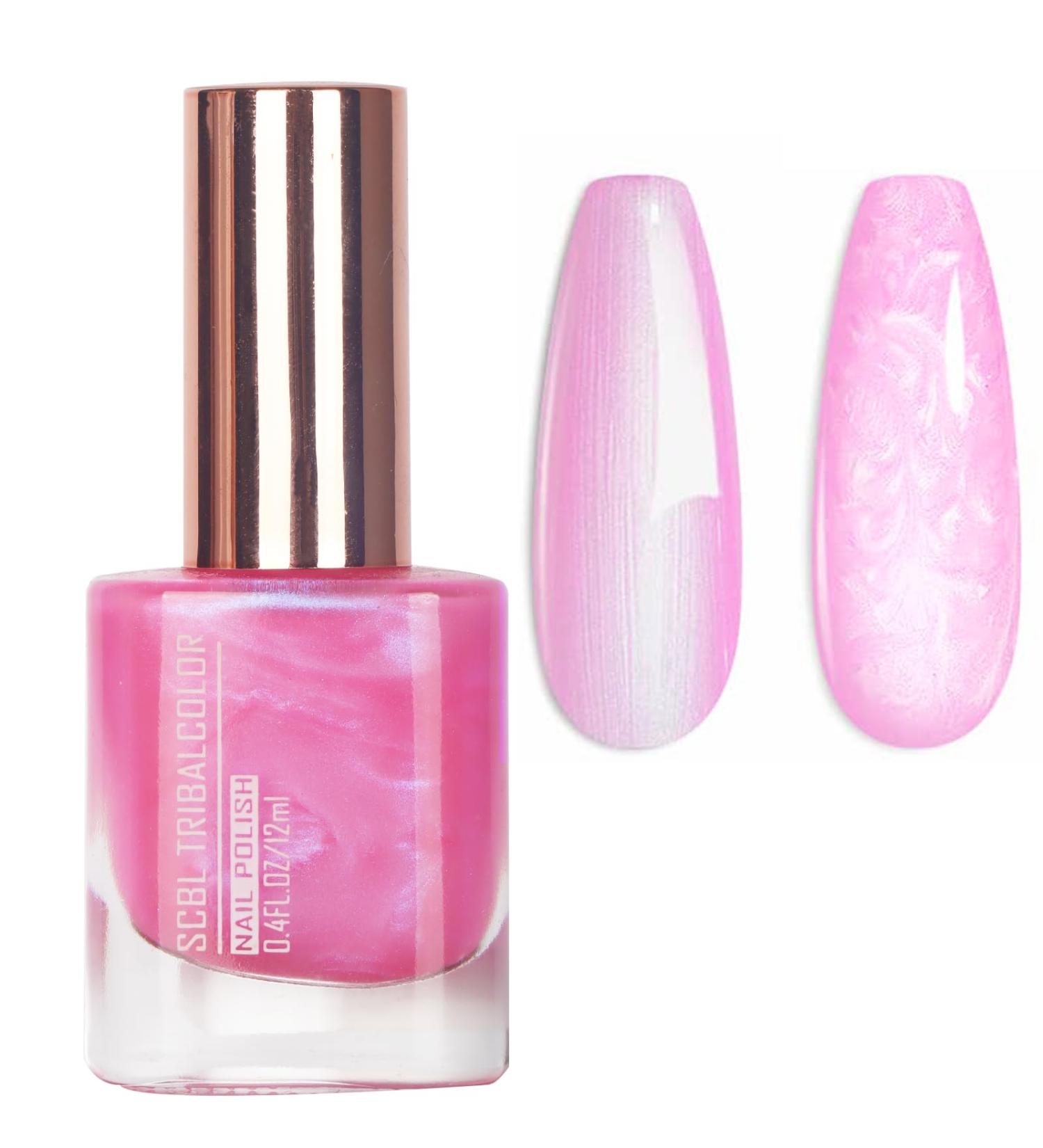 Pearl Nail Polish - Pink Mermaid Nail Polish - Pearlescent Shell Glitter Pink Shimmer Nail Polish - Polarized Glitter Nail Polish - Manicure at Home DIY Quick Dry Type No UV Needed pearl pink - Buy Online on GoSupps.com
