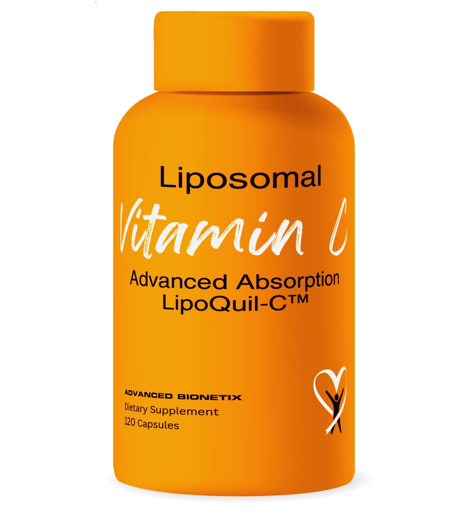 Advanced Bionetix Liposomal Vitamin C Supplement | LipoQuil-C Enhanced Absorption Technology | 120 Capsules 1000mg High Dose Fat Soluble Vita C | Immune Support Collagen Support - Buy Online on GoSupps.com