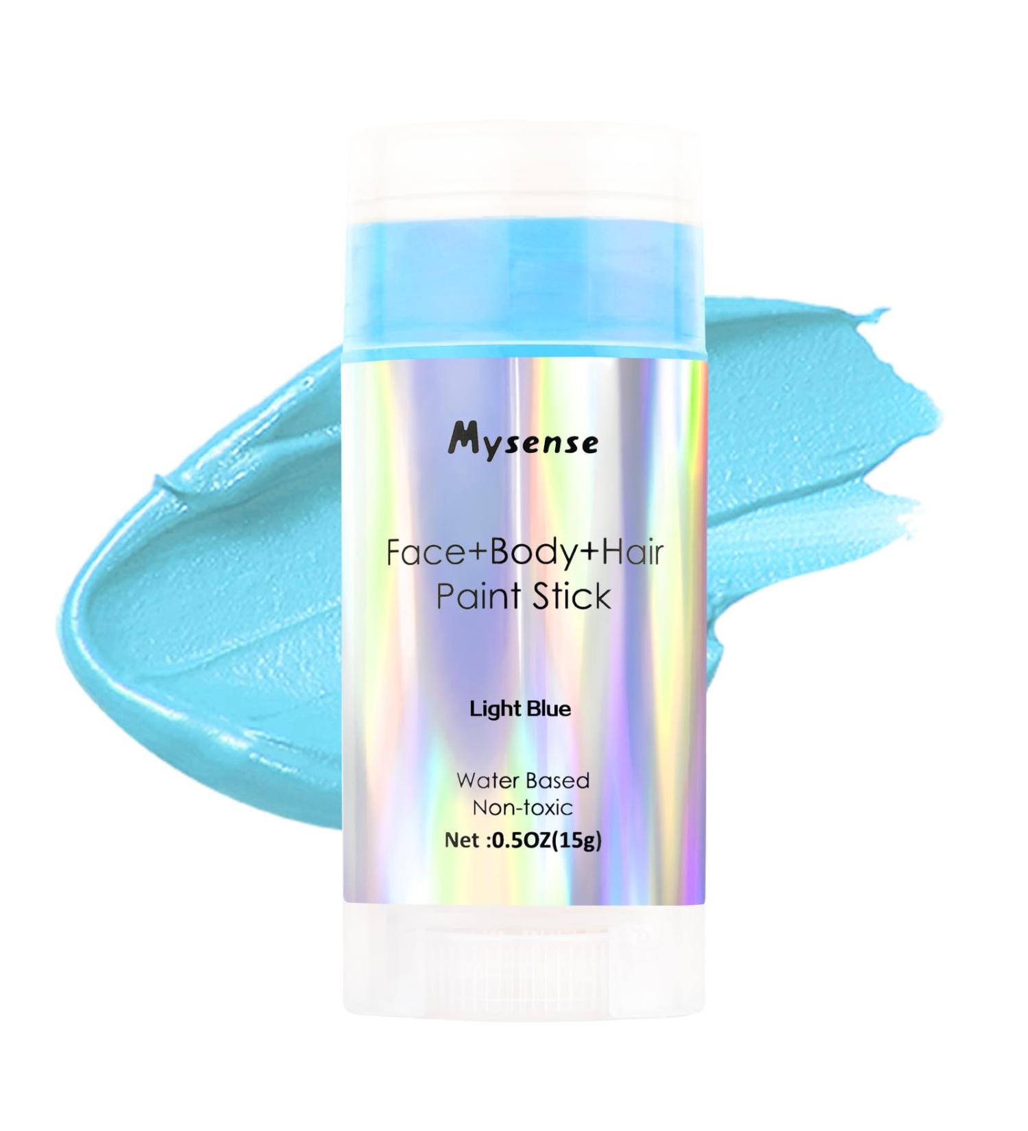 Mysense Light Blue Water Based Face & Body Paint Stick - Non-Toxic, Washable Hair Paint for Adults - Halloween Cosplay Makeup - 0.5oz - Buy Online on GoSupps.com