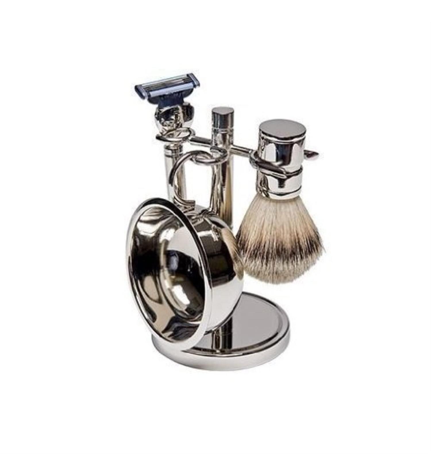 Harry D Koenig & Co 4 Piece Shave Set In Silver for Men