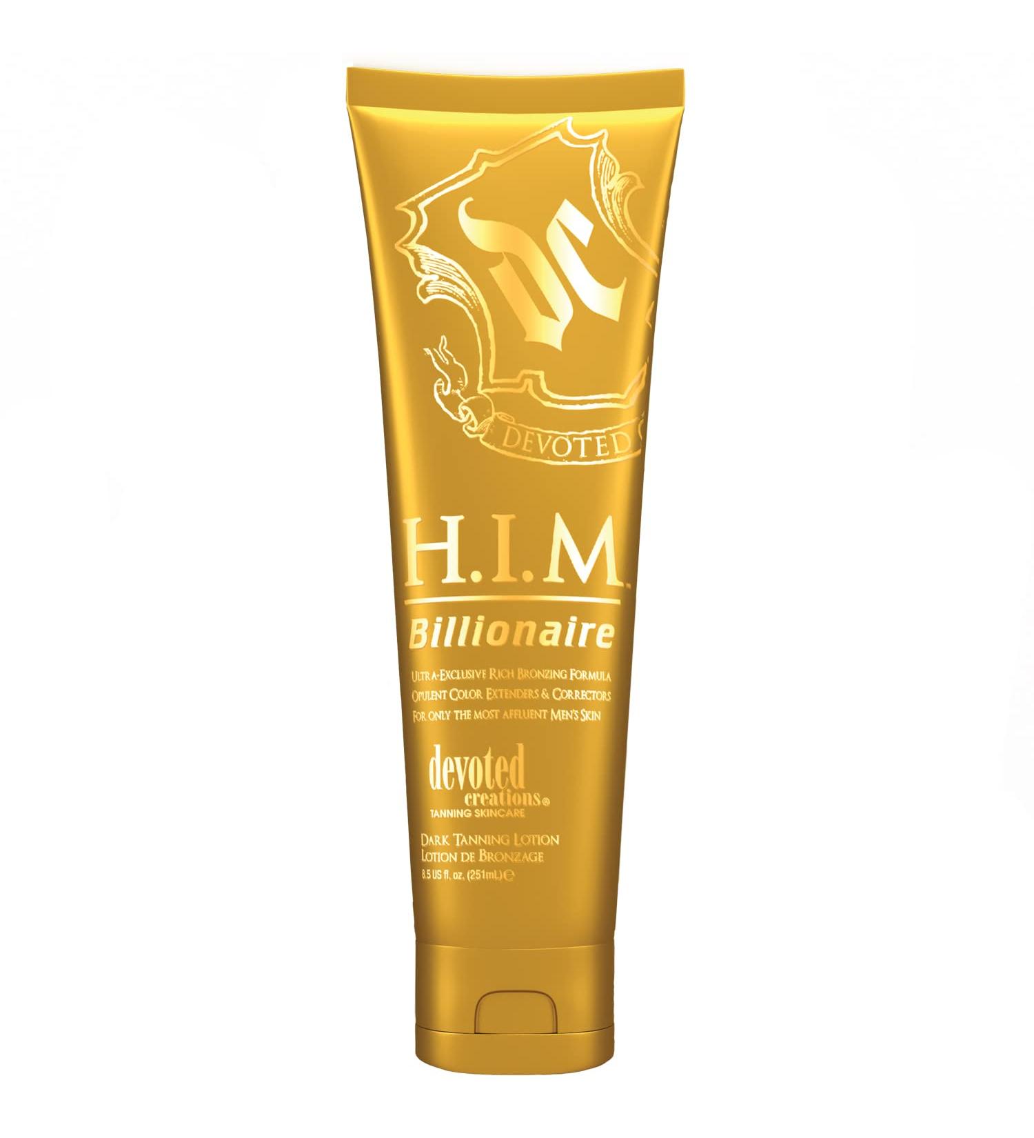 Devoted Creations H.I.M Billionaire Dark Tanning Lotion 8.5 oz - Rich Bronzing Formula with Color Correctors - Buy Online on GoSupps.com