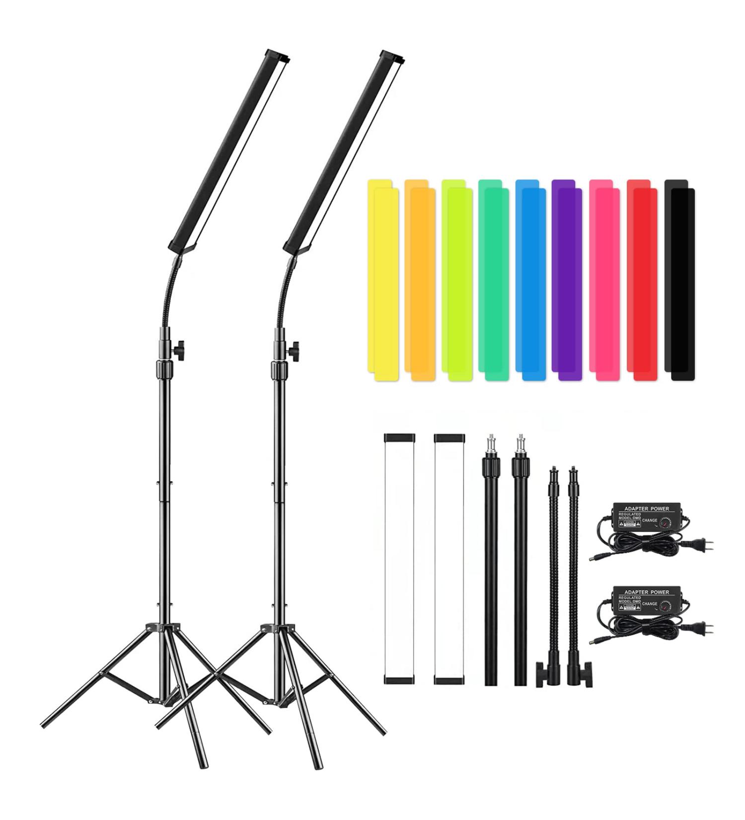 Gepege LED Video Light Stick Wand Kit with Tripod Stand and Color Filters - Portable Studio Lighting for Live Streaming, Vlogs, and Portraits - Buy Online on GoSupps.com