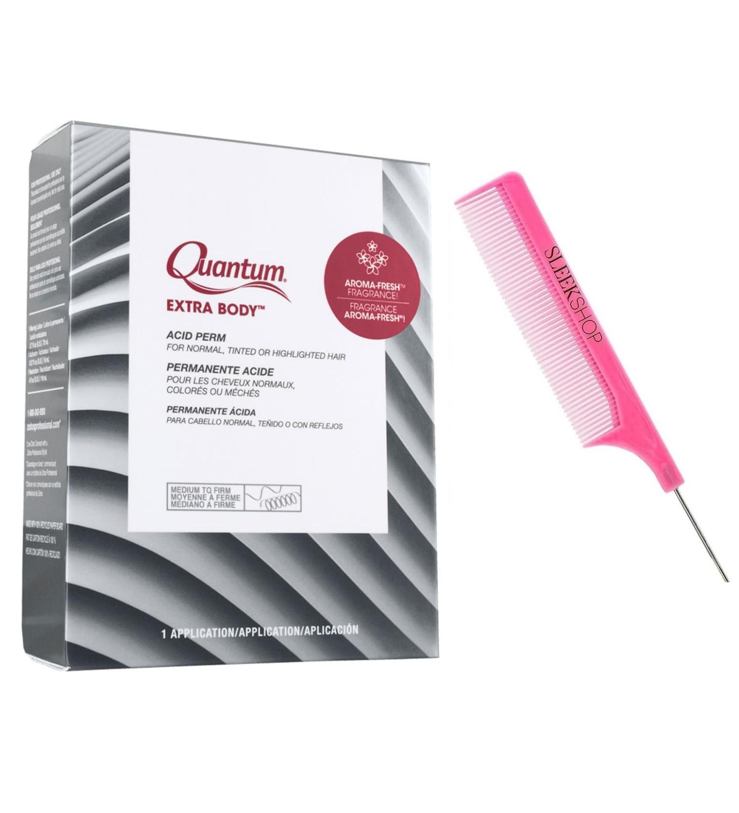 Zotoss QUANTUM EXTRA BODY Advanced Acid Perm for Normal Tinted Hair - MEDIUM TO FINE CURLS (with Sleek Steel Pin Tail Comb) Moisture-Shield Treatment (EXTRA VOLUME)