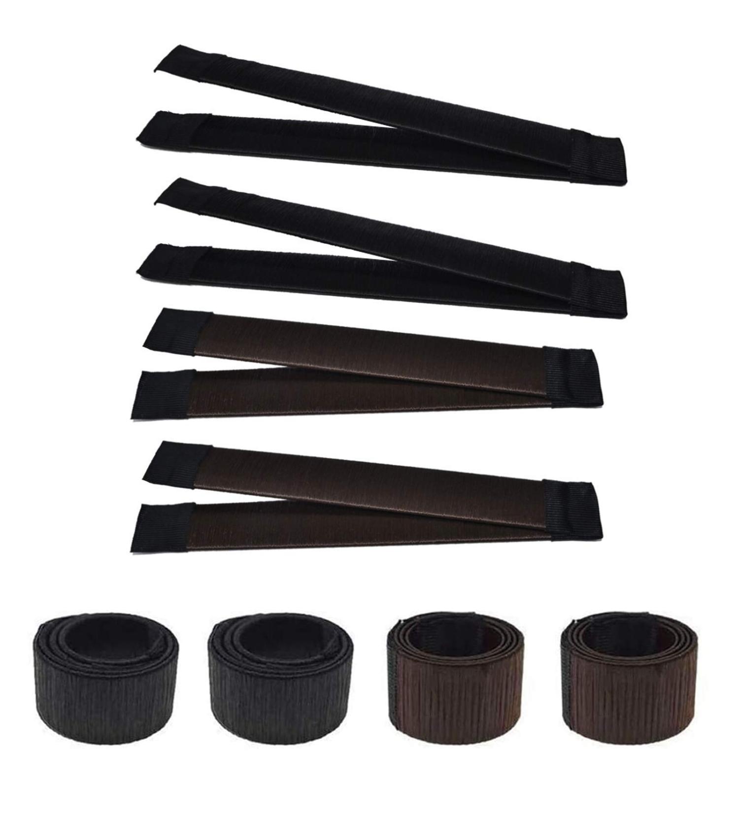 SASFOU Magic Hair Bun Maker 4 Pcs French Twist Donut Shaper for Women - Black/Coffee - Buy Online on GoSupps.com