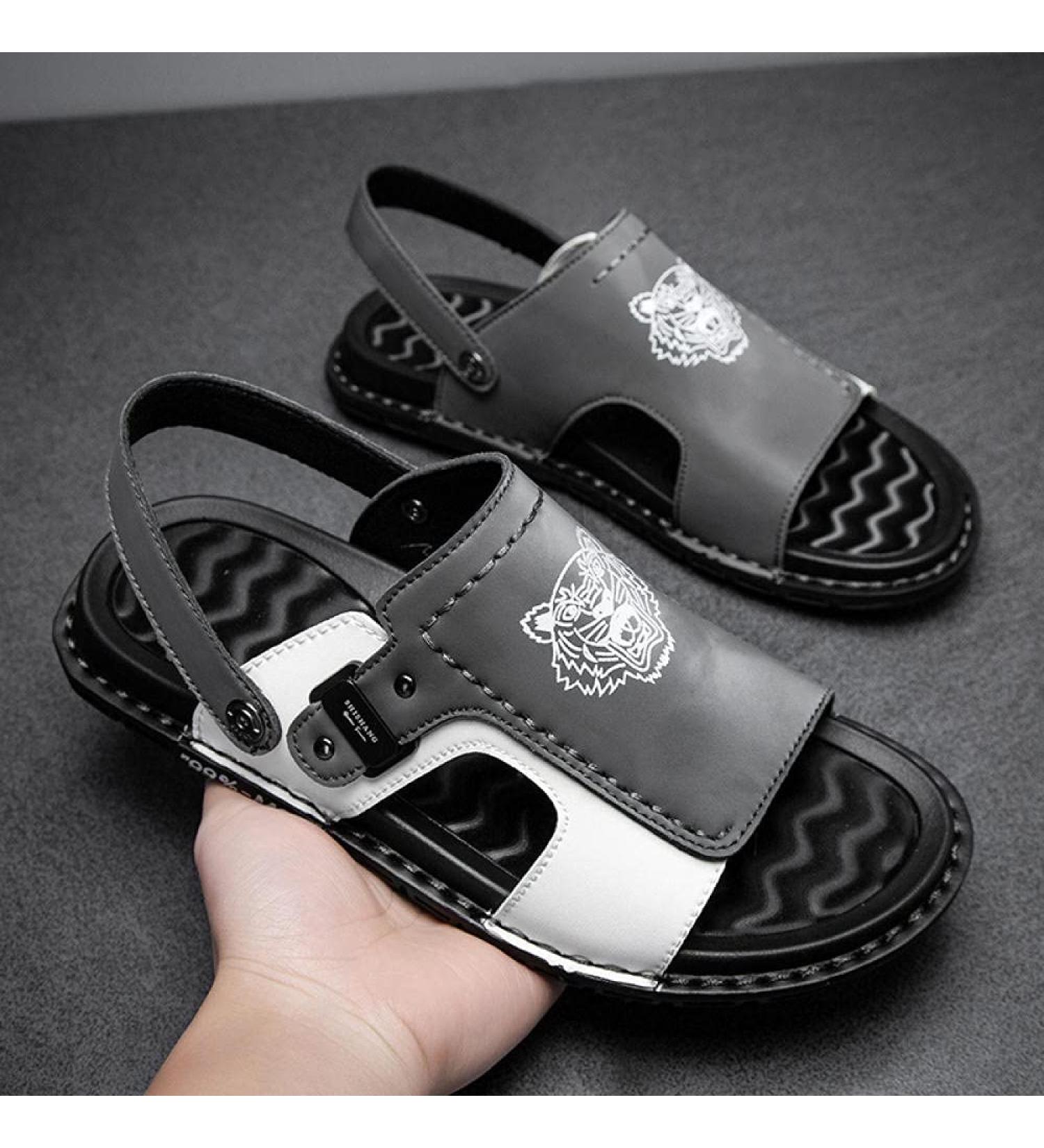 Mllm slippers for garden beach farm outdoor leisure beach shoes men soft underside gray A_45 for boys and girls