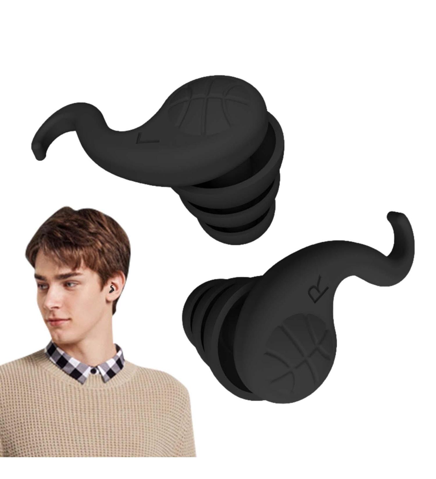 Buy 1/2 Pairs Noise Reduction Earplugs - Soft Silicone Sound Blocking Ear Plugs for Snoring & Noise Sensitivity - Comfortable & Effective Black Earplugs - Buy Online on GoSupps.com