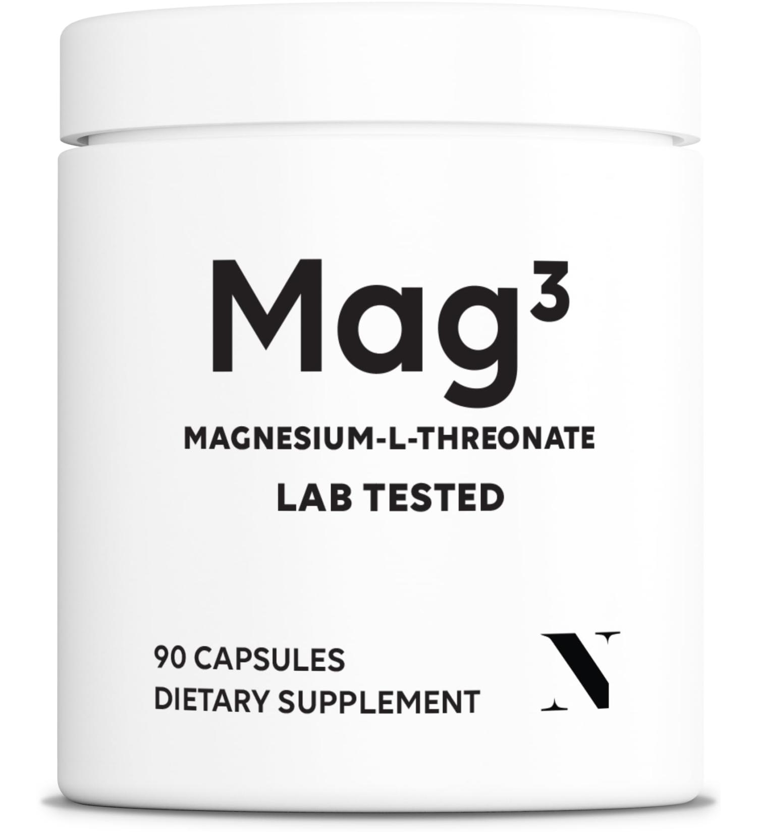 Mag3 Magnesium L Threonate 2000mg Per Serving 30 Servings of Pharmaceutical Grade Non-GMO Soy Free Gluten Free Vegetarian Capsules - Supplement for Brain & Joint 90 Count (Pack of 1) - Buy Online on GoSupps.com