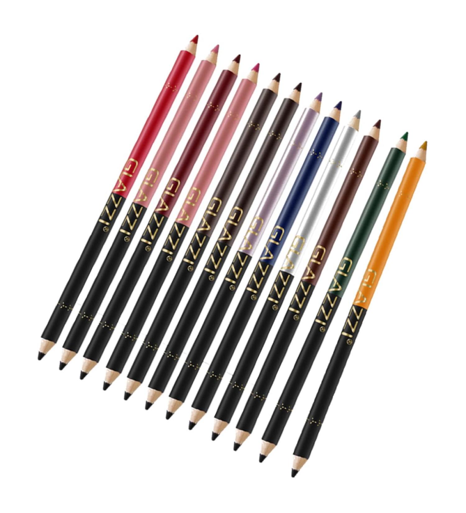Gogogmee 12pcs Lip Liner Eyeliner Waterproof Suit Long Lasting Eyeliner Eye Makeup Pen Eyebrow Liner Wood - Buy Online on GoSupps.com