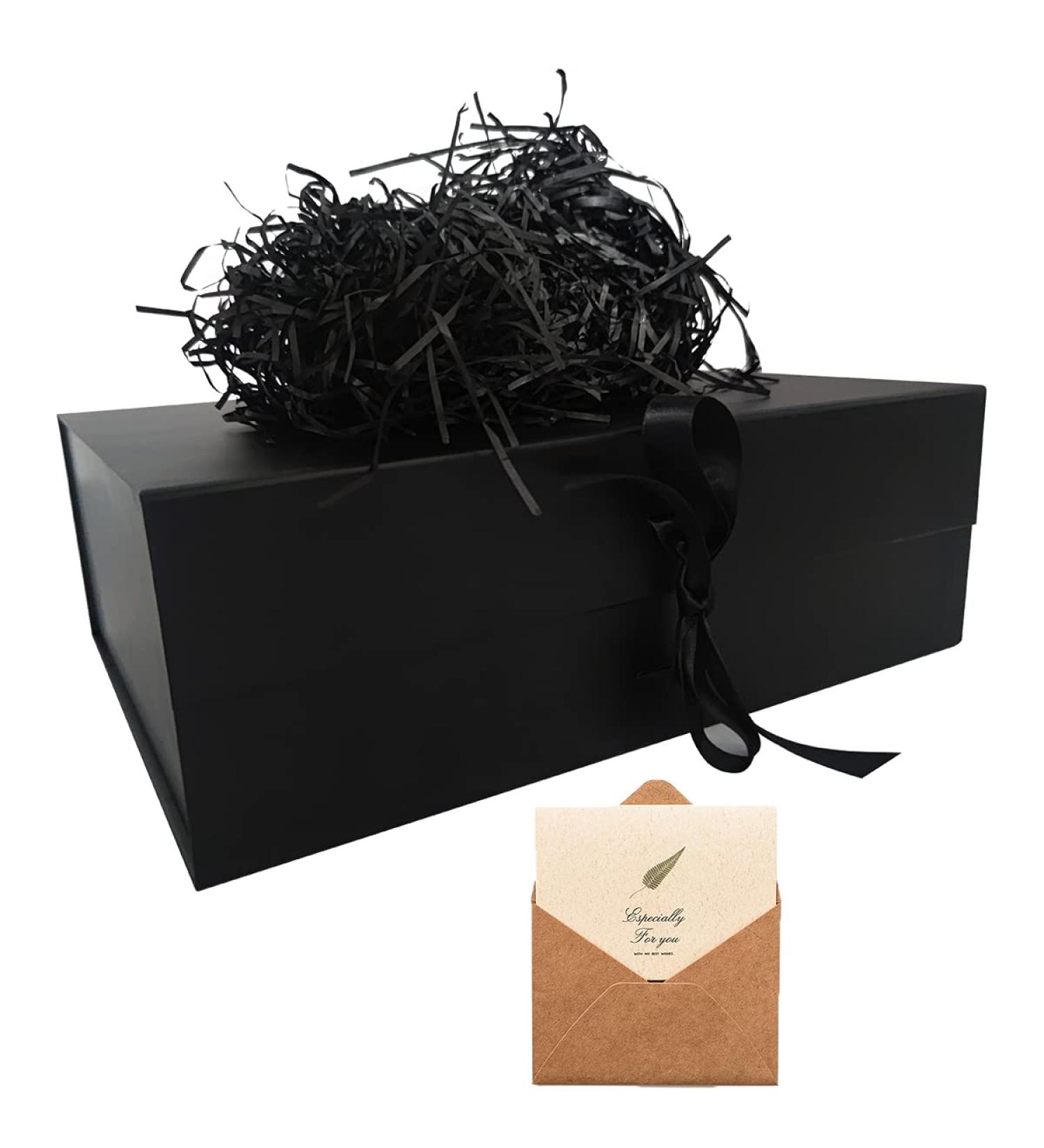 Black Gift Box 13X10X4.5 Inch with Magnetic Lid and Silk Ribbon for Chocolate Christmas Gift Boxes Bridesmaid Proposal Presents Birthdays Wedding Holidays Anniversaries Gift Packaging Black-l - Buy Online on GoSupps.com