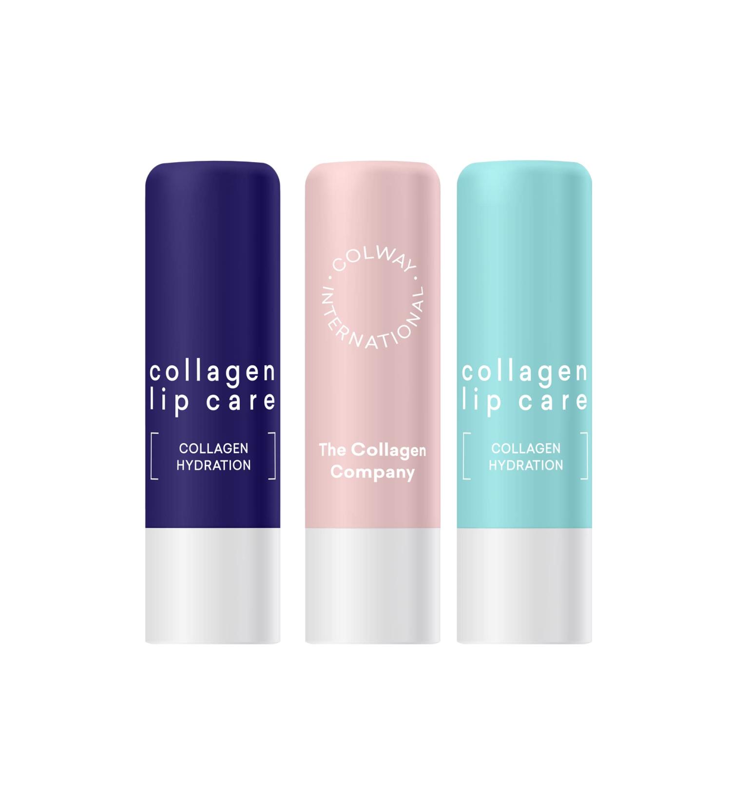 Colway Lip Care Set - Nourishing Lip Balm with Collagen & Vitamins | 3-Piece Moisturizing Lip Care Stick for Smooth Tight Skin - Buy Online on GoSupps.com
