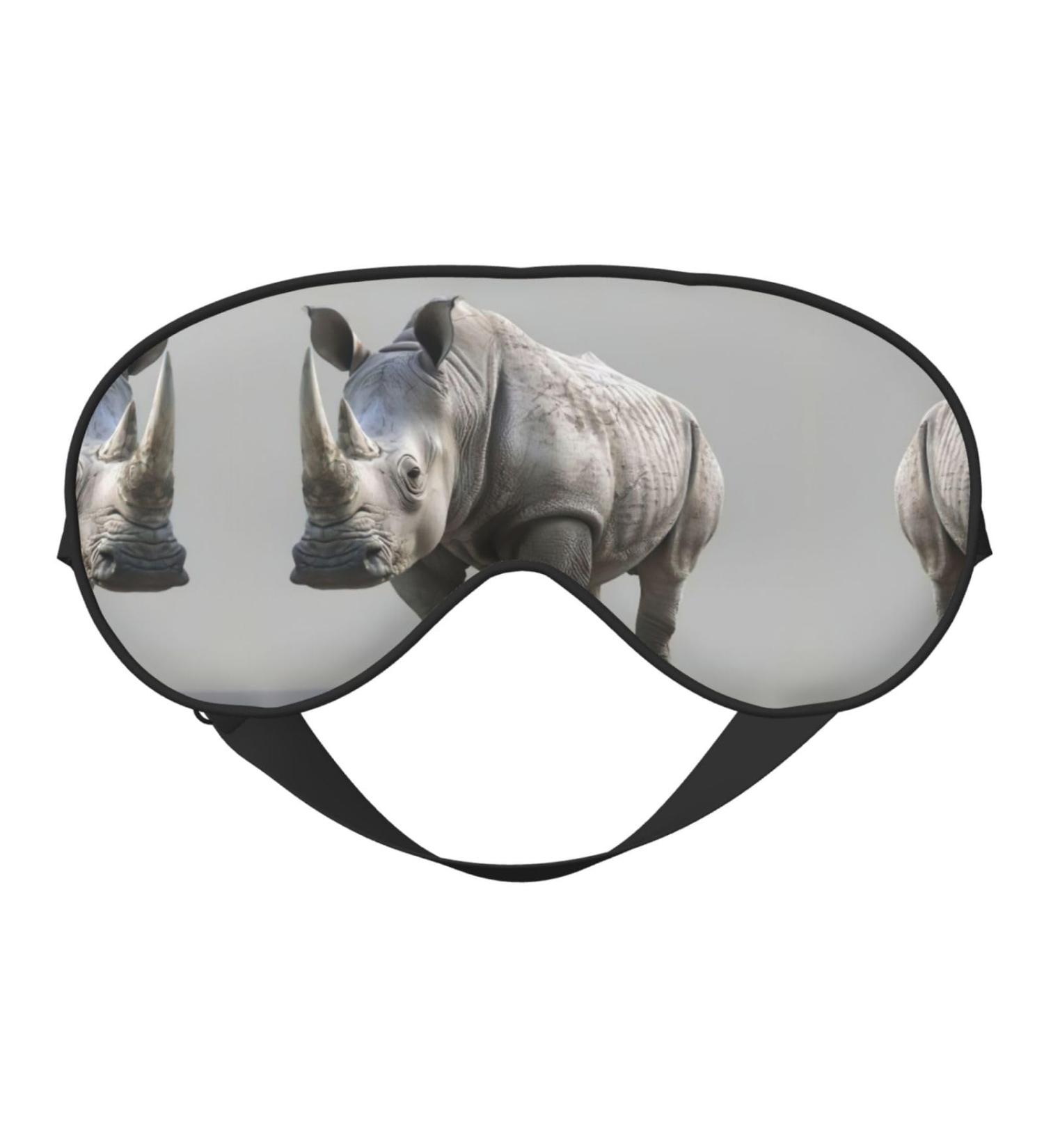 Animal Rhino Print Unisex Sleep Mask - Double-Sided Eye Mask for Sound Sleep & Skin Care - Buy Online on GoSupps.com