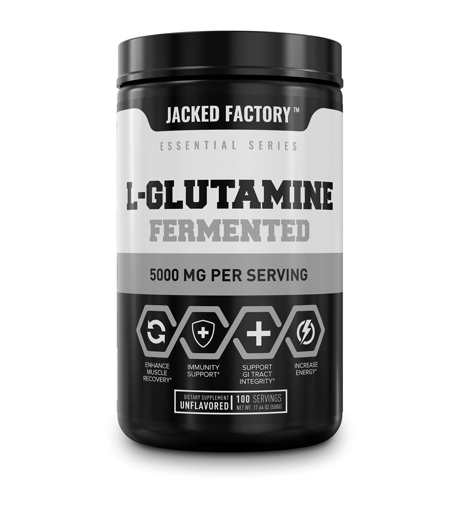 Vegan Fermented L-Glutamine Powder 500g - 100 Servings for Muscle Recovery & Immunity Support - No Fillers, Unflavored - Buy Online on GoSupps.com