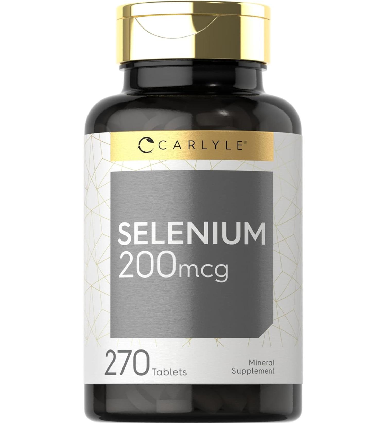 Selenium Supplement 200mcg Tablets | Vegetarian Non-GMO Gluten Free | Carlyle - Buy Online on GoSupps.com