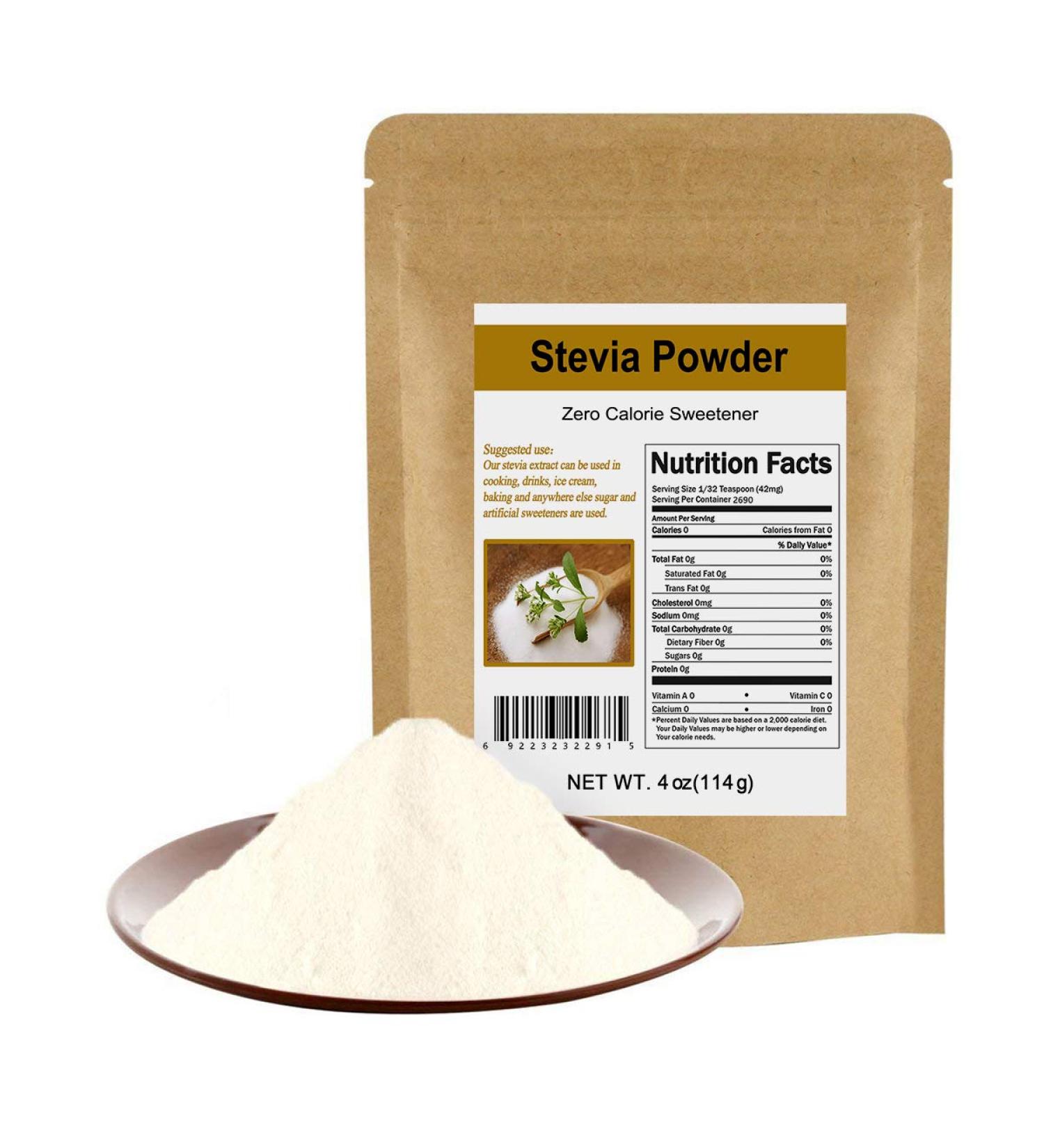 CCnature Stevia Powder Extract 4oz - Natural Zero Calorie Sweetener - Buy Online on GoSupps.com