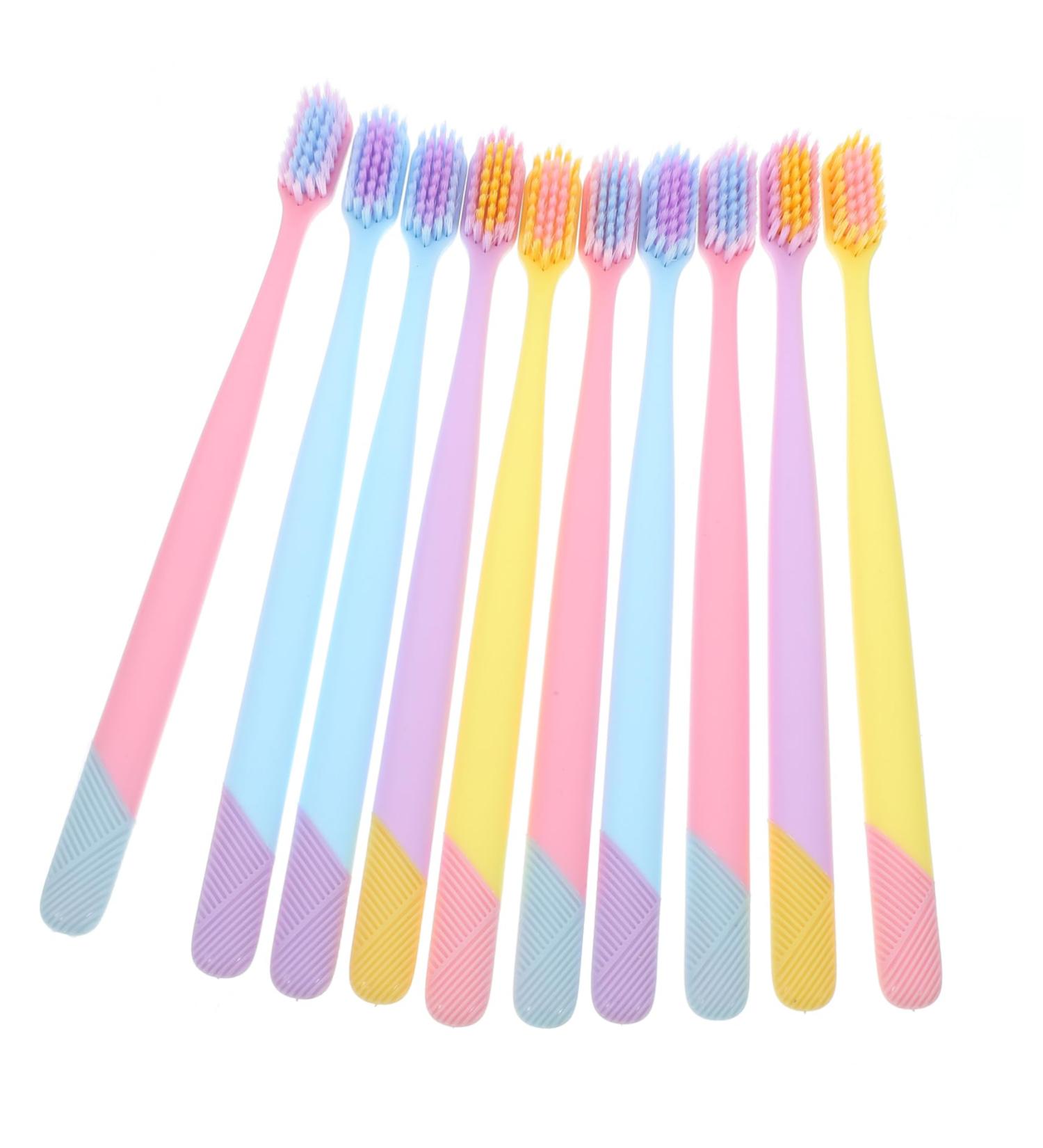 Cool Hoya Soft Children's Manual Toothbrush - Ergonomic Travel Toothbrushes with Dental Floss - 10 Pack - Buy Online on GoSupps.com