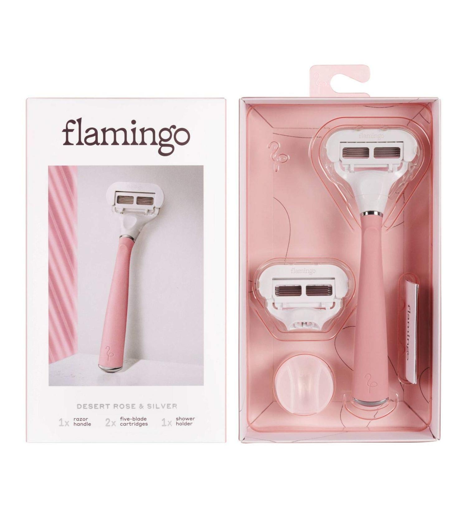 Flamingo Women's 5-Blade Razor + Replacement Cartridge - Desert Rose - Buy Online on GoSupps.com