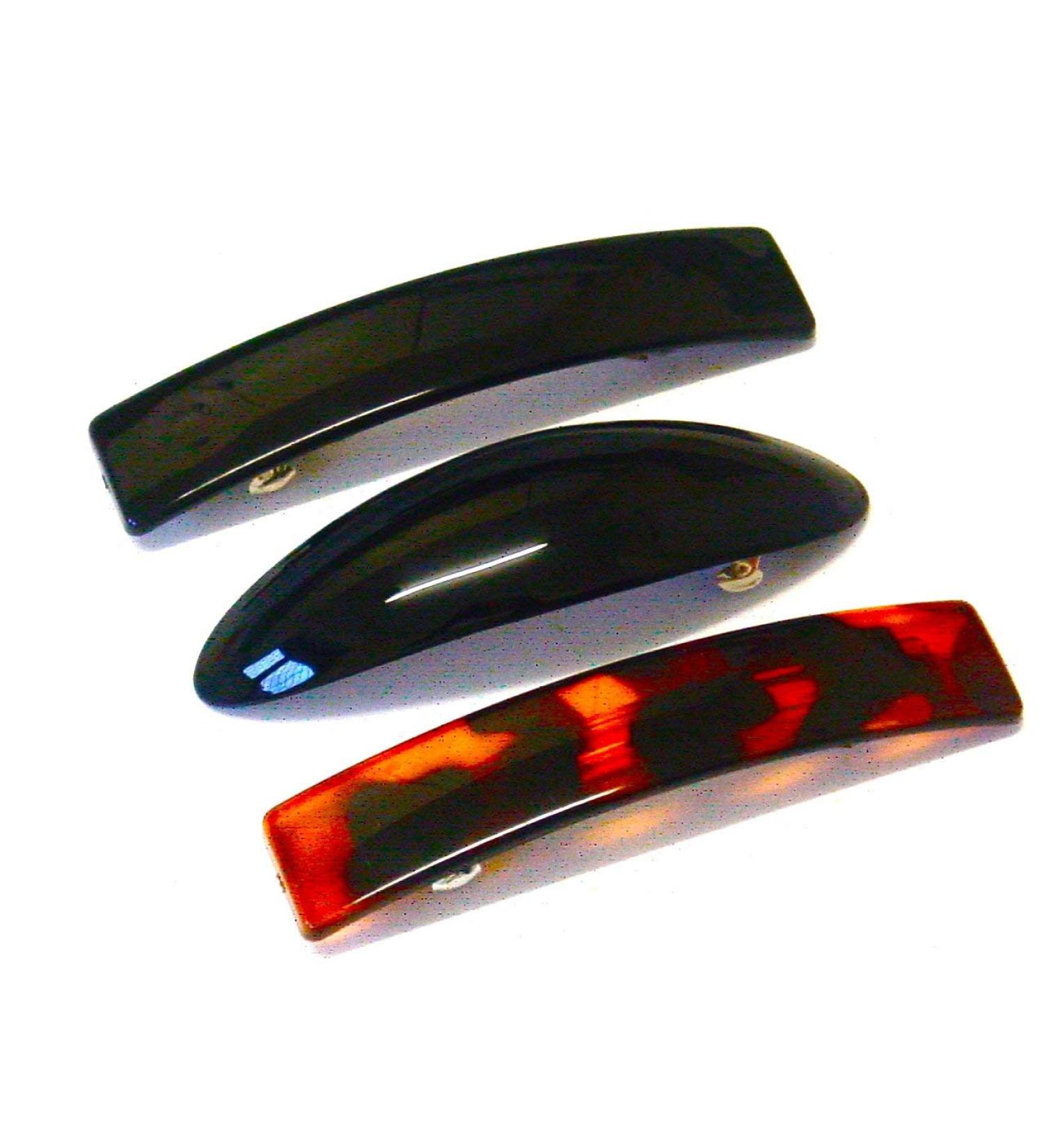 La Peach Fashions Ladies Regular Rectangular And Oval Shaped Barrette Hair Clip Slide Size 9 cm And 10 cm Set Of Three (Bktort)