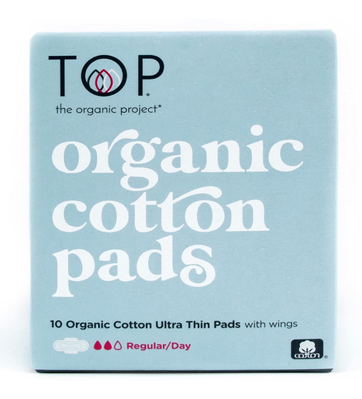 Certified Organic 100% Cotton Thin Regular Absorbent Pads with Wings | Non-Toxic & Biodegradable | 10 Ct Regular | Feminine Hygiene - Buy Online on GoSupps.com