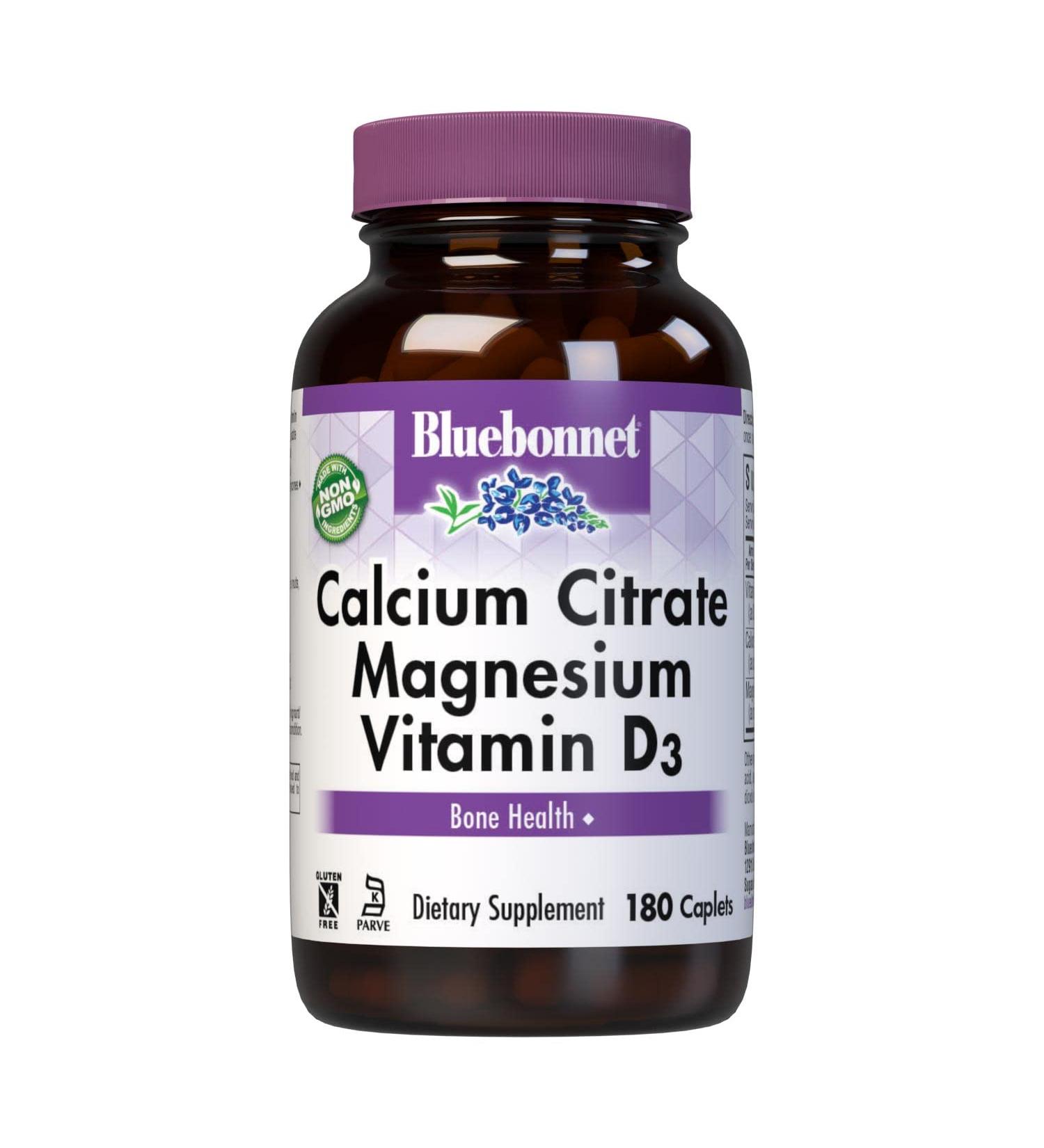 Bluebonnet Nutrition Calcium Citrate Magnesium D3 - 180 Caplets for Strong Bones - Buy Online on GoSupps.com