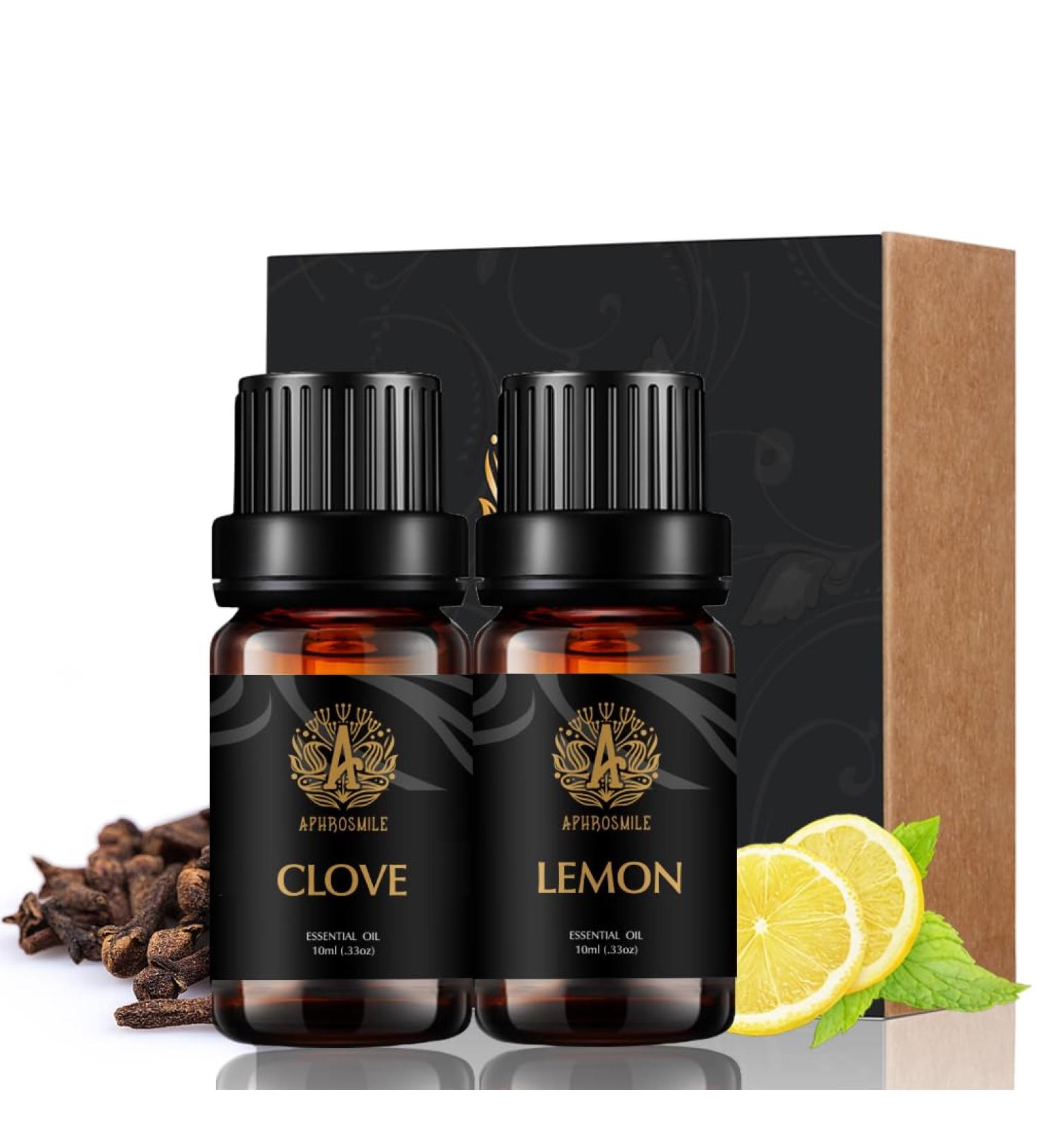 Aromatherapy Lemon Essential Oil Set for Diffuser 100% Pure Clove Essential Oil Fragrance Set for Humidifier 2x10ml 100% Pure Lemon Essential Oils Aromatherapy Clove Oils Set for Air Freshener - Buy Online on GoSupps.com