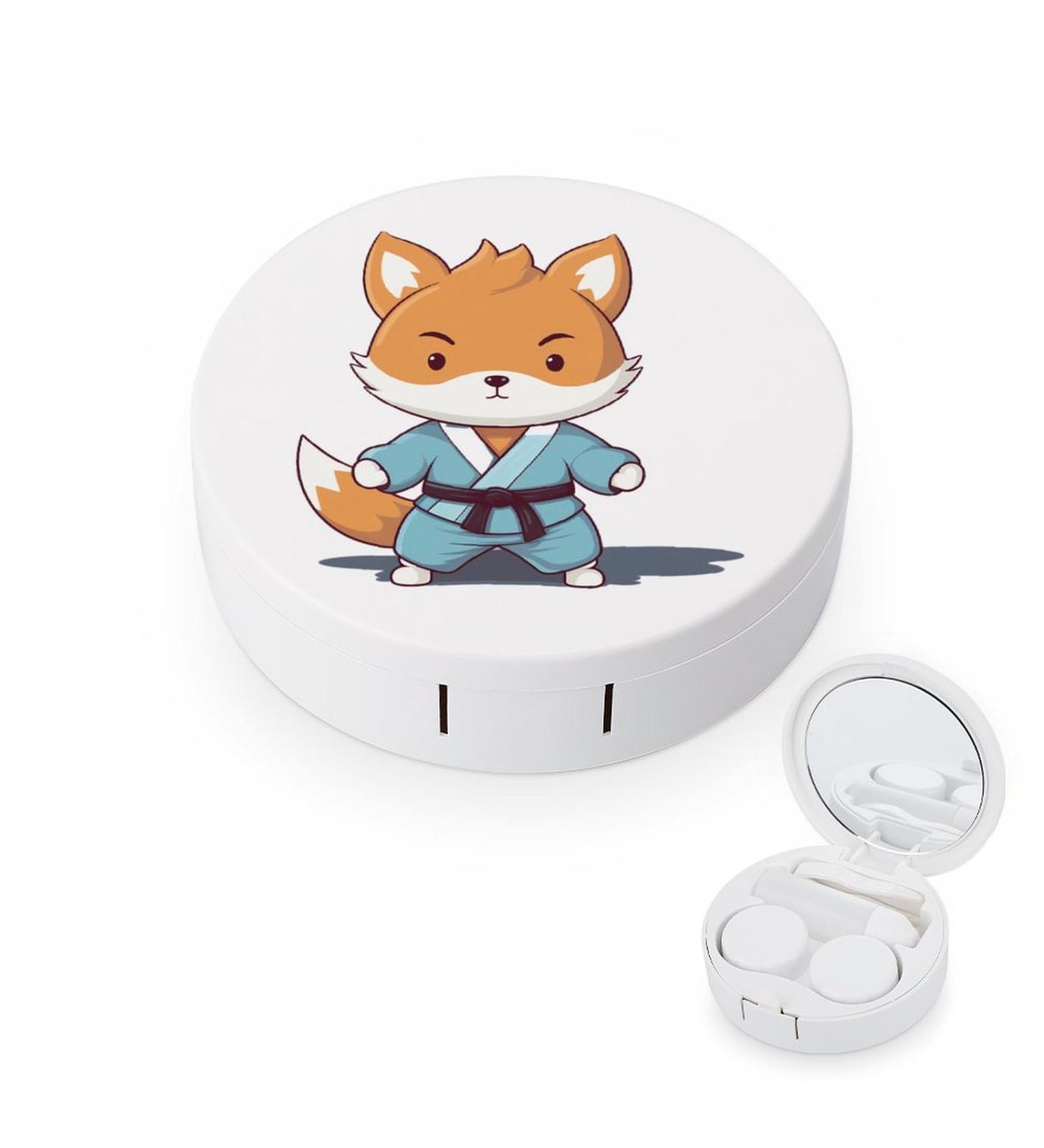 Judo Sports Fox Contact Lens Travel Kit - Portable Cute Contact Box with Mirror for Daily Outdoor Use - Buy Online on GoSupps.com