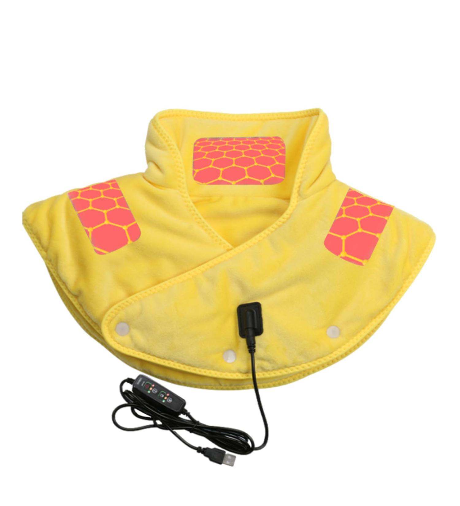 Jacekee Heated Shoulder Pillow & Warmer Scarf - 3 Heat Levels Skin-Friendly Relief for Cramps & Back Pain | Yellow | International Shipping - Buy Online on GoSupps.com