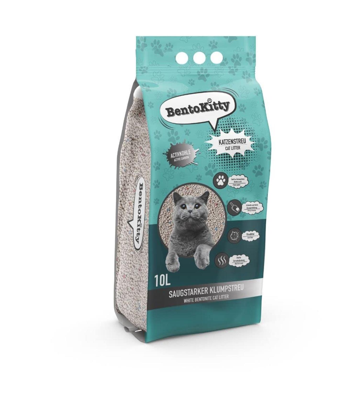 Buy Bentokitty Cat Litter 10L - Clumping Activated Carbon Fine-Grained Sensitive Paw Protection - International Shipping - Buy Online on GoSupps.com