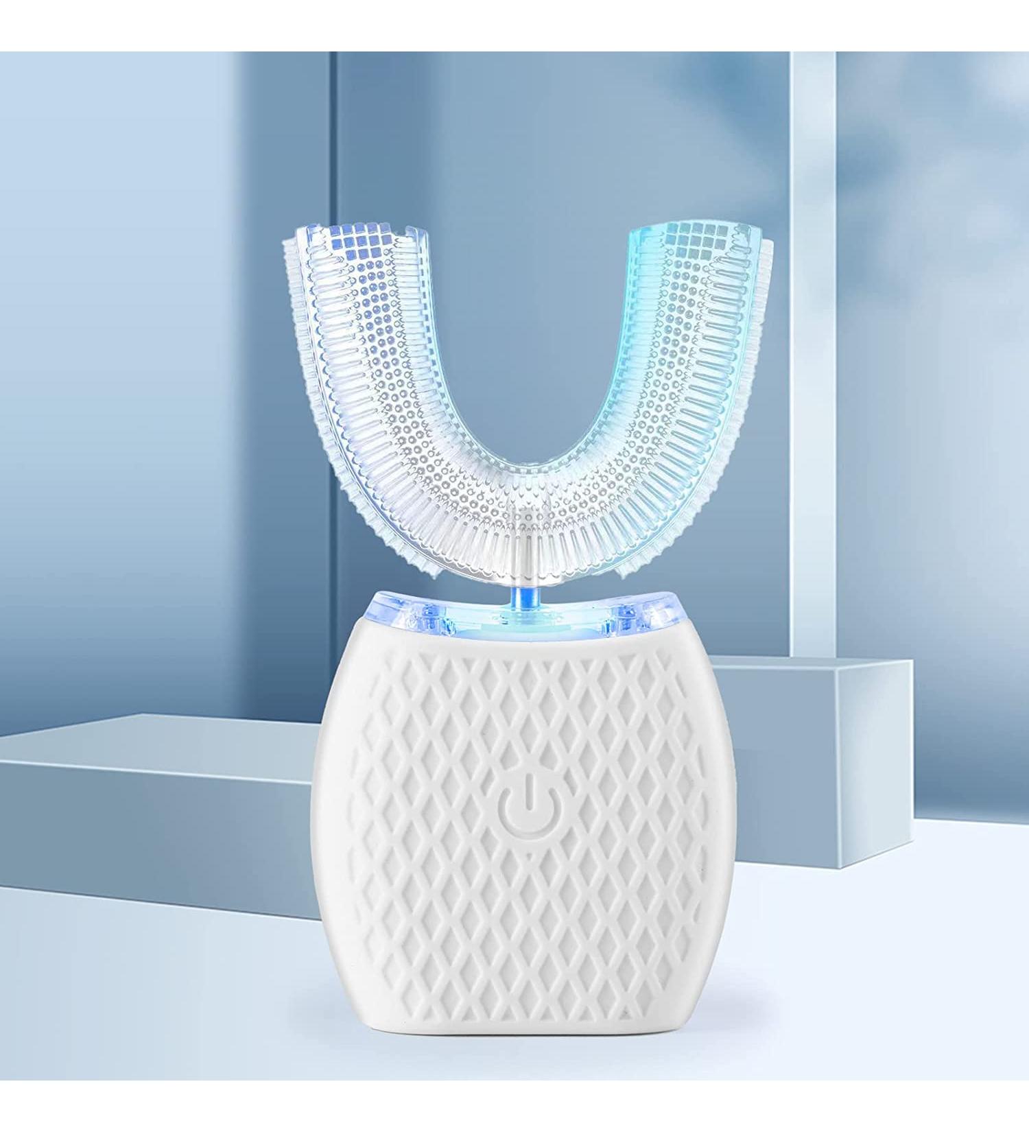 ksoia Ultrasonic Electric Toothbrush | 360 Oral Cleaning | Wireless Charging & LED Light | IPX7 Waterproof | U-Shaped Brush Head | White - Buy Online on GoSupps.com