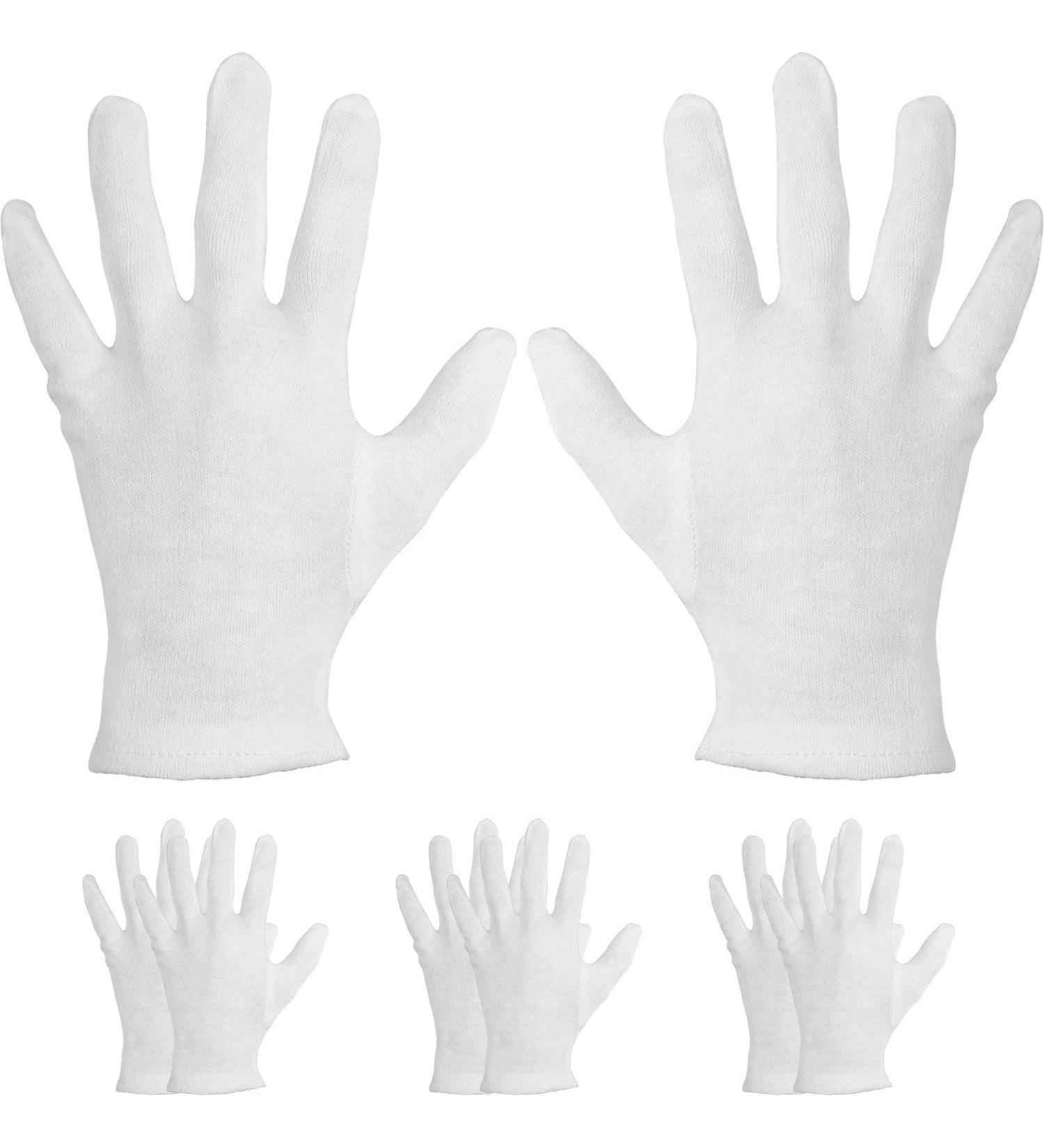 4 Pairs Moisturizing Cotton Hand Spa Gloves - Soft White for Spa & Hydration - International Shipping Available - Buy Online on GoSupps.com