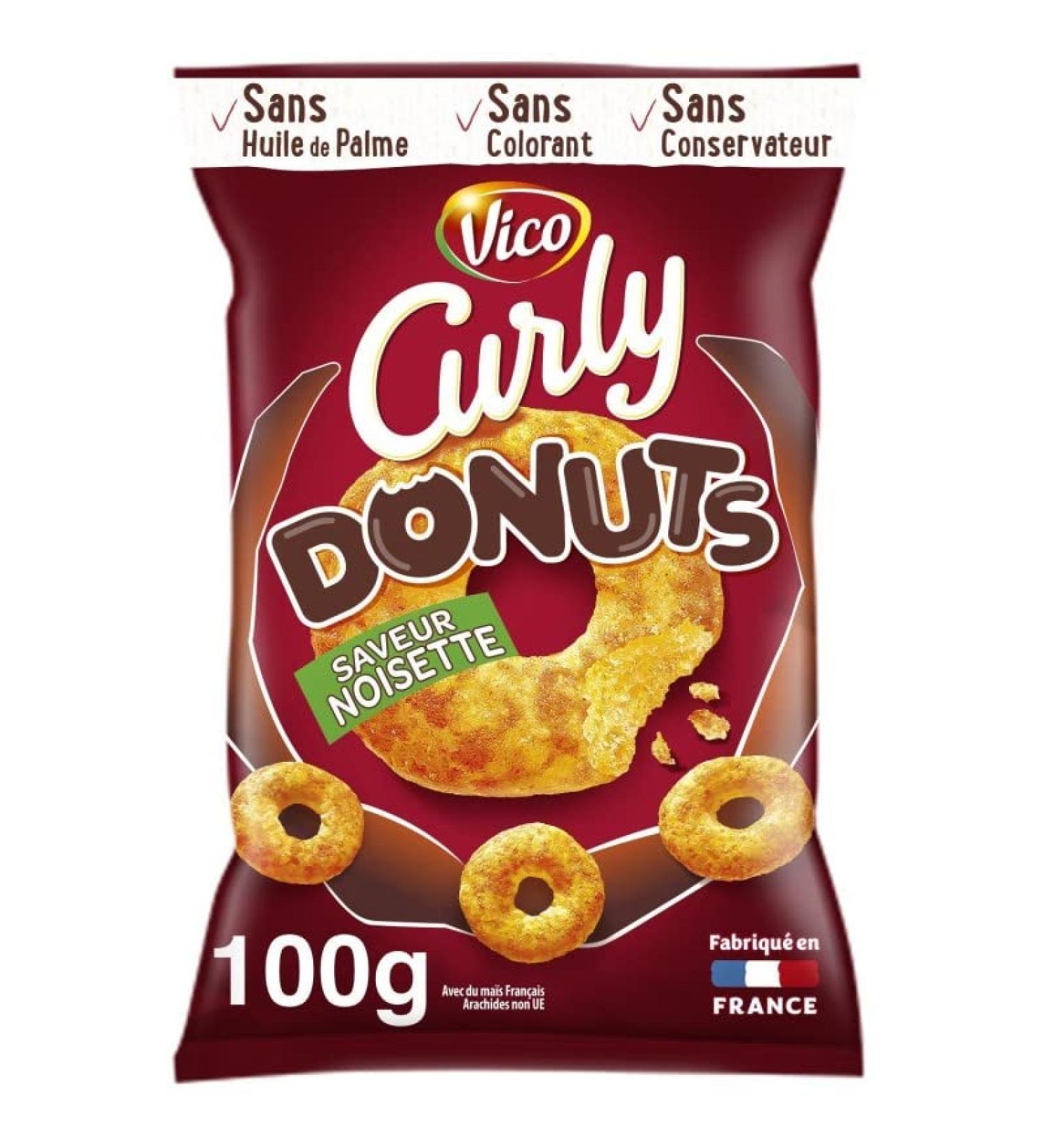 CURLY - Curly Donuts Hazelnuts 100G - Pack of 4 - Free Shipping - Buy Online on GoSupps.com