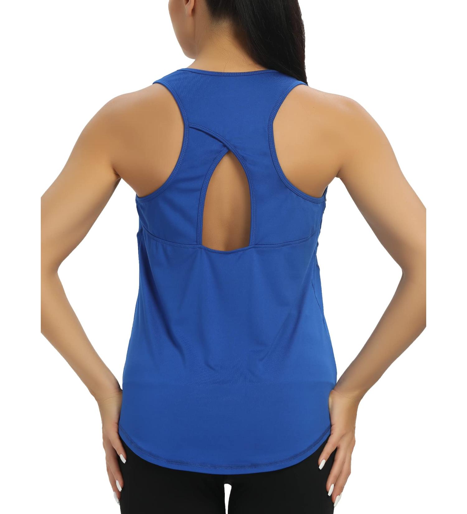 Aeuui Women's Racerback Tank Top - Dark Blue, Medium | Workout & Yoga Athletic Top - Buy Online on GoSupps.com