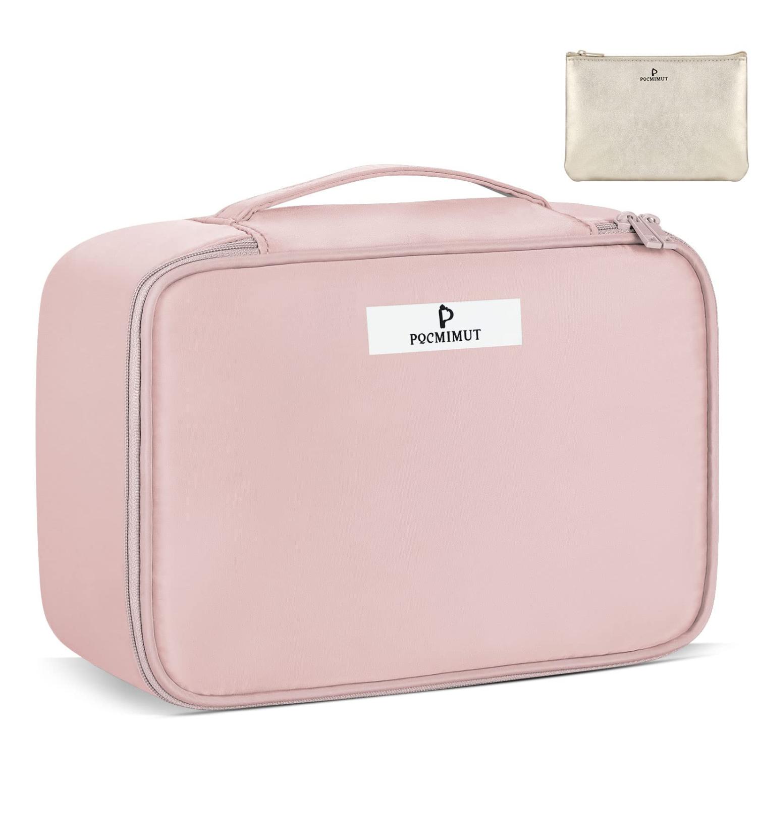 Buy Pocmimut 2-in-1 Portable Make-Up Bag for Women | Large Double-Layer Cosmetic Pocket for Travel | Reusable Nylon BabyRosa-A2 - Buy Online on GoSupps.com