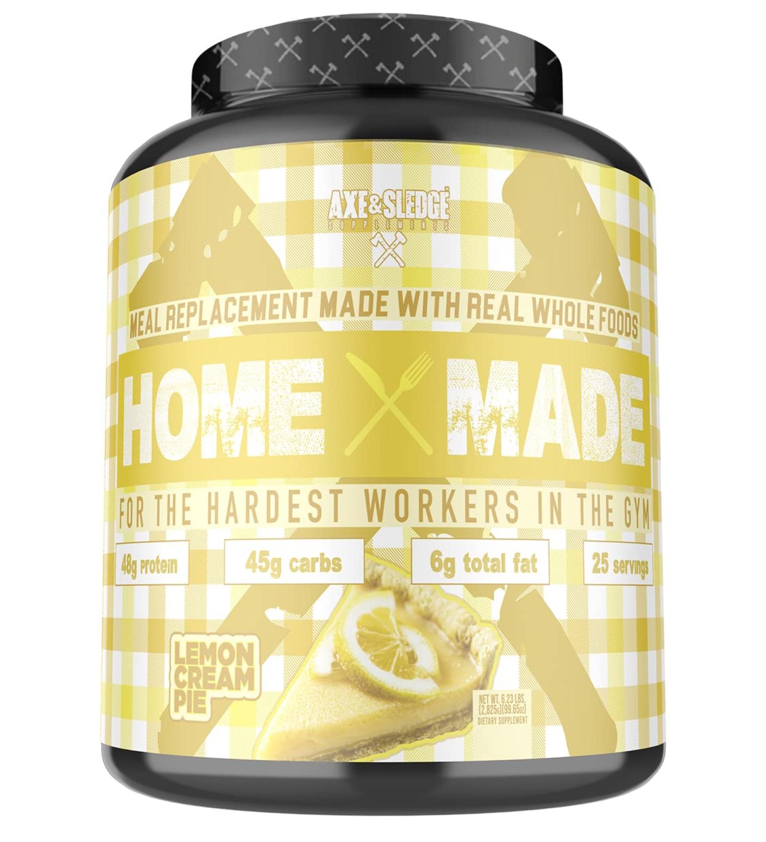 Axe & Sledge Whole-Foods Meal Replacement Powder - Lemon Cream Pie | 25 Servings with Digestive Enzymes & Fibersol-2 - Buy Online on GoSupps.com