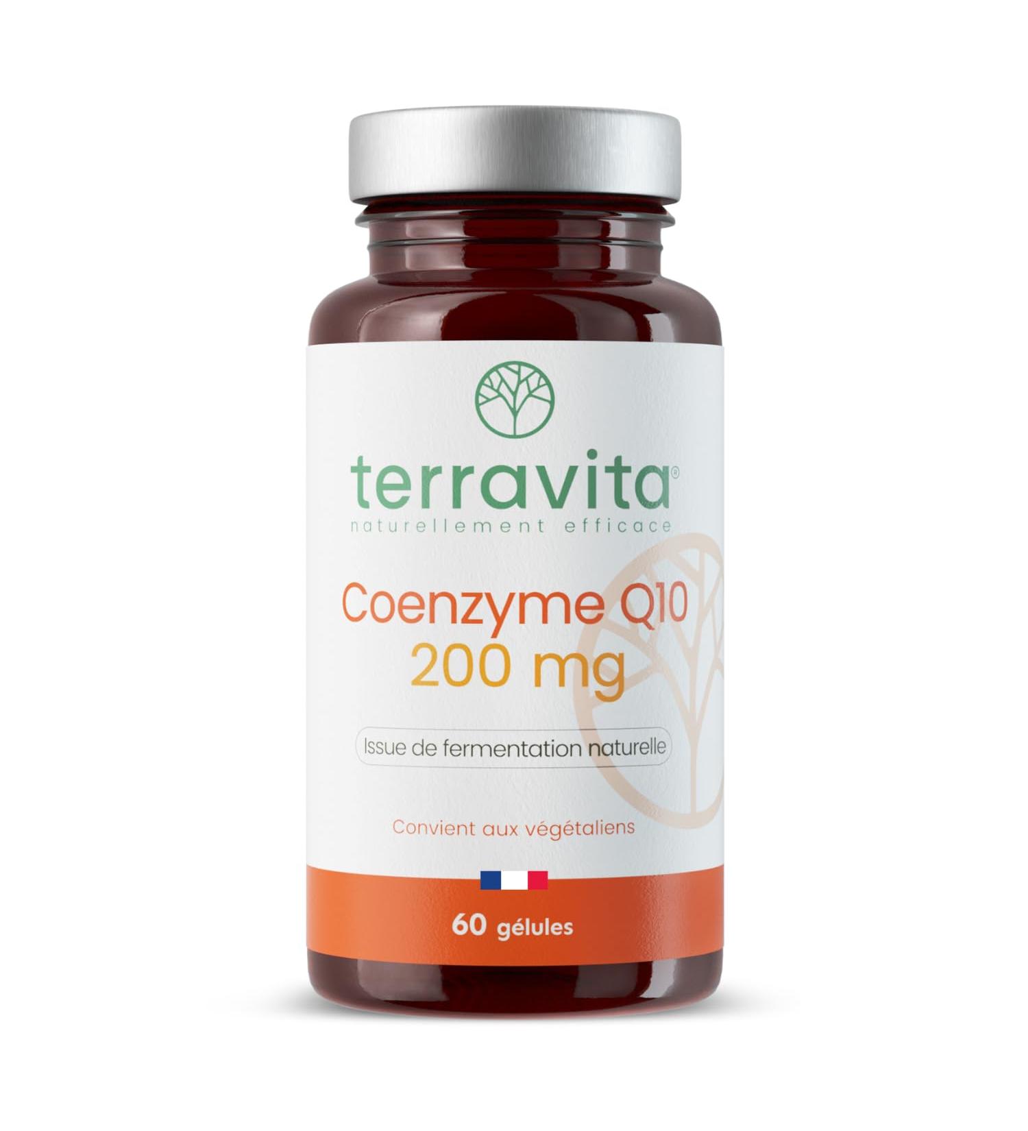 COENZYME Q10 Pure | 200 mg d Ubiquinone Stable par Dose | Antioxydant Puissant pour Effet Anti- ge | Biodisponibilit Maximale | Fermentation Naturelle | 60 G lules | Made in France | Terravita - Buy Online on GoSupps.com