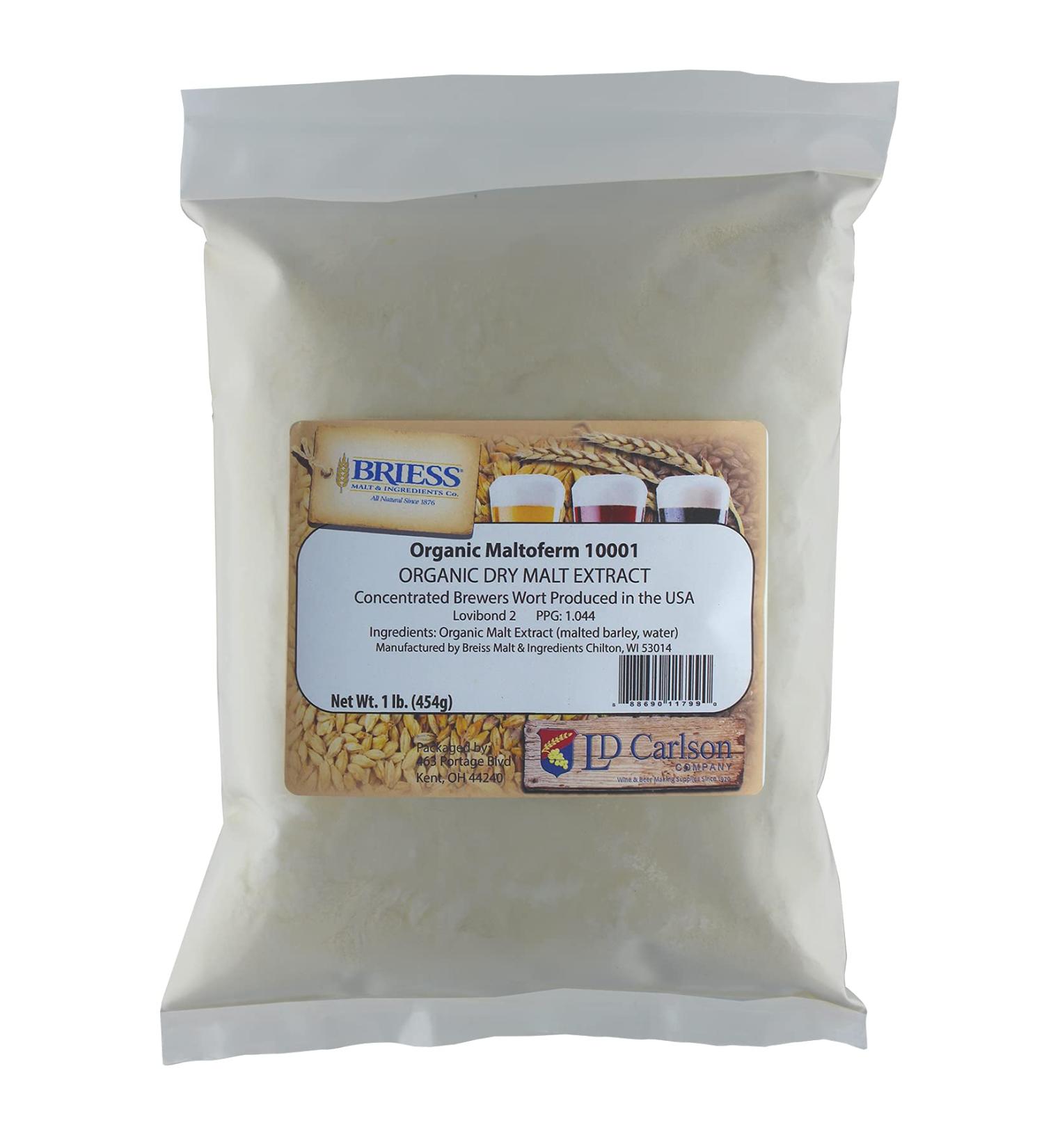 Organic Light Dried Malt Extract DME - Maltoferm 10001 - 1 lb | Premium Brewing Ingredients - Buy Online on GoSupps.com