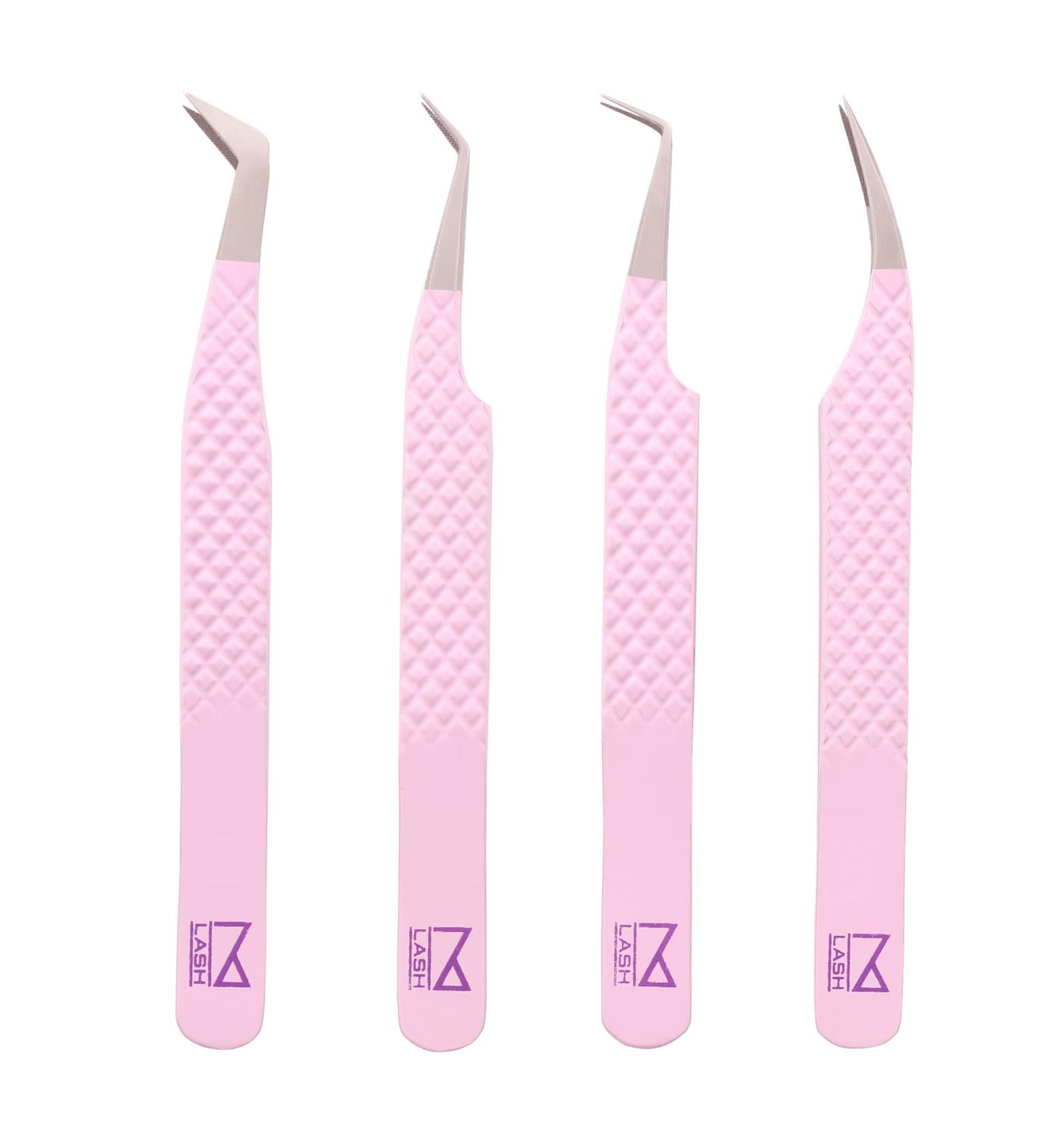 M LASH V5 Professional Eyelash Extension Tweezer Set - Nano Fiber Tip - Diamond Grip - Lilac - Buy Online on GoSupps.com