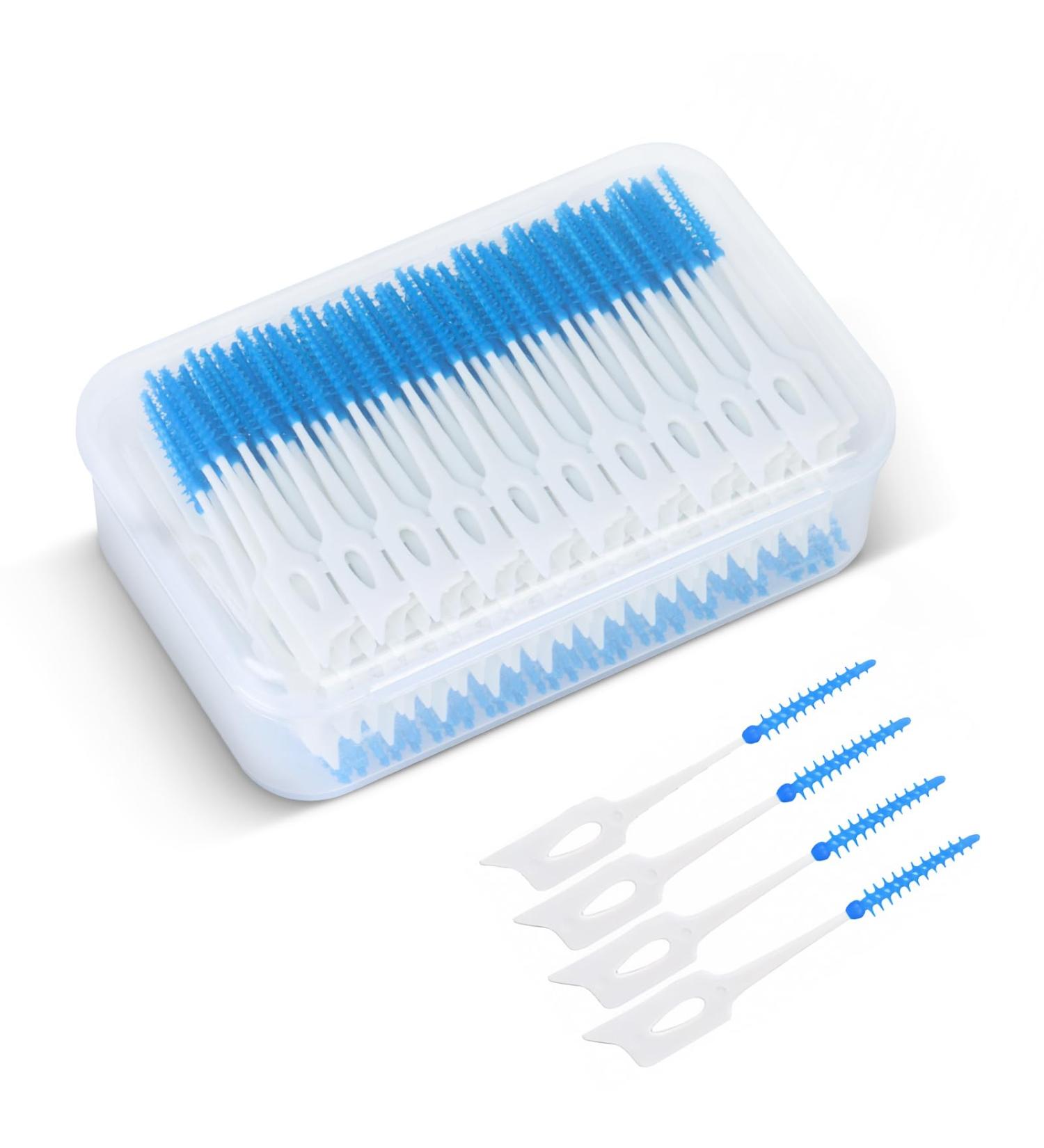 200 Wisdom Interdental Brushes - Double Usage Dental Floss for Braces | Blue Toothpick Cleaning Tool - International Shipping Available - Buy Online on GoSupps.com