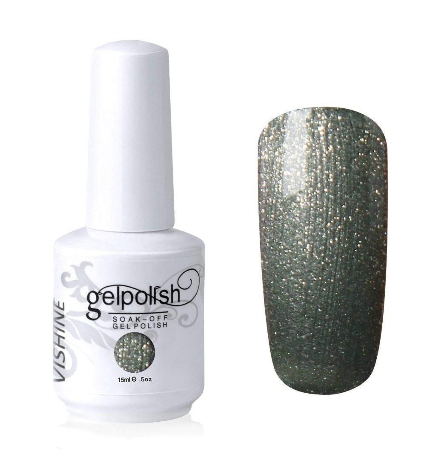 Vishine Nail Salon UV Manicure Polish Soak Off Gel Polish Nail Art Pearl Darkseagreen(720) #720 - Buy Online on GoSupps.com