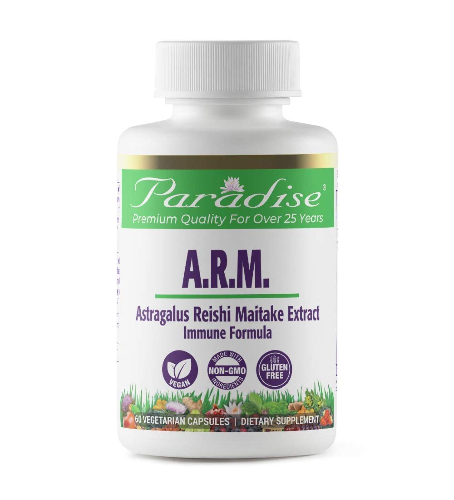 Paradise Astragalus Reishi Maitake Extract - Ultimate Adaptogen Defense Formula - 100% Natural Extract, No Chemicals - Buy Online on GoSupps.com
