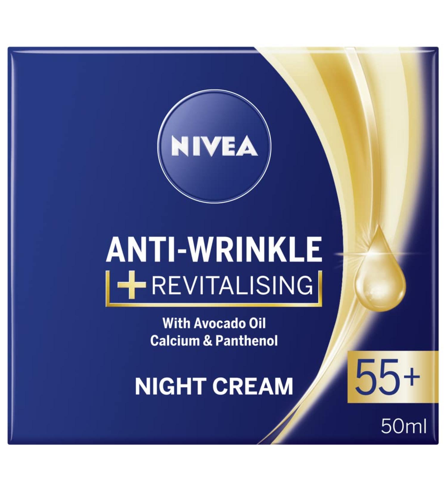 NIVEA Anti-Wrinkle and Revitalizing Night Cream 55+ 50 ml - Buy Online on GoSupps.com