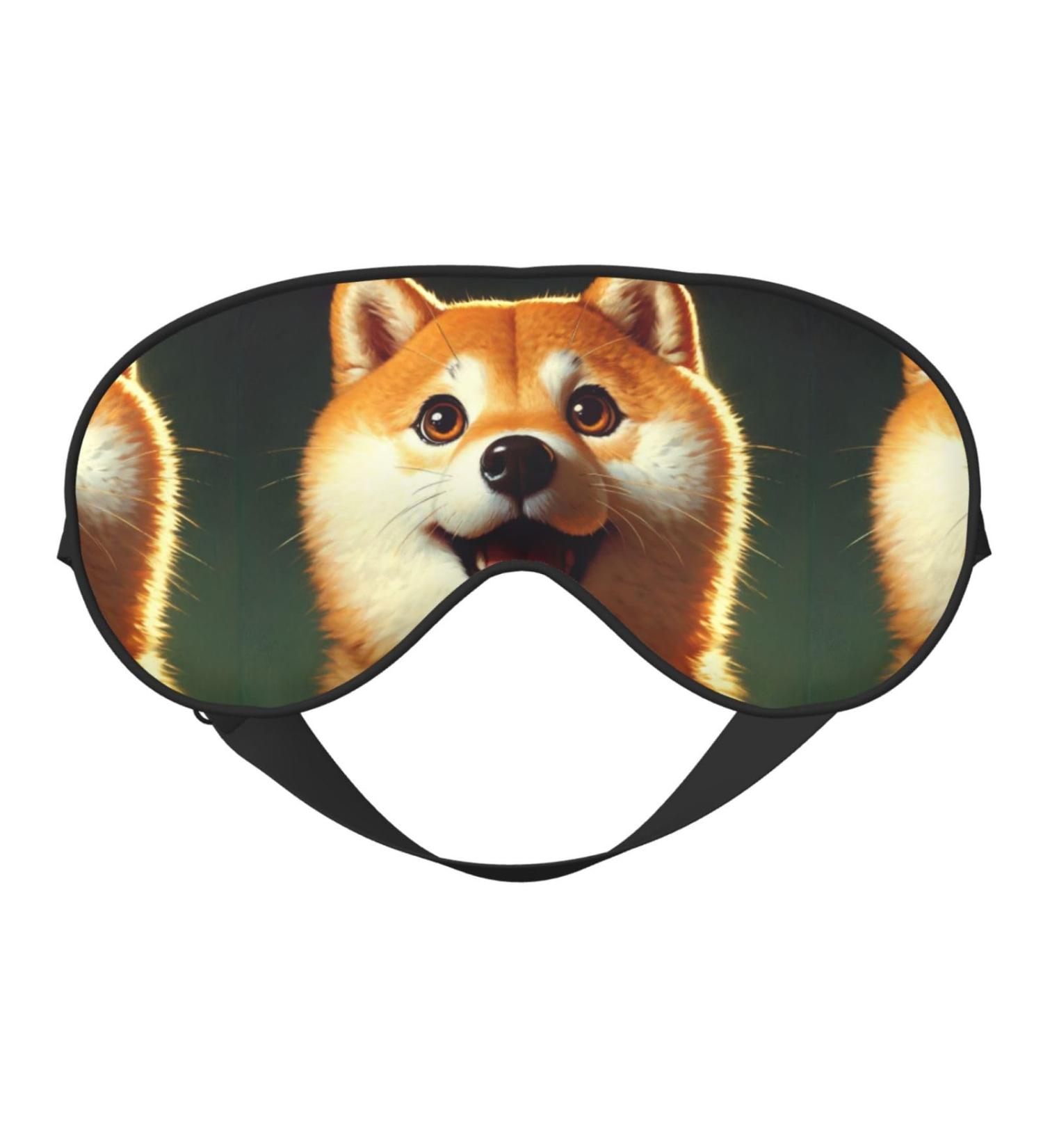 Double-Sided Shiba Inu Eye Mask | Cute Funny Sleep Shade Cover for Ultimate Comfort - Unisex Night Sleeping Mask - Buy Online on GoSupps.com