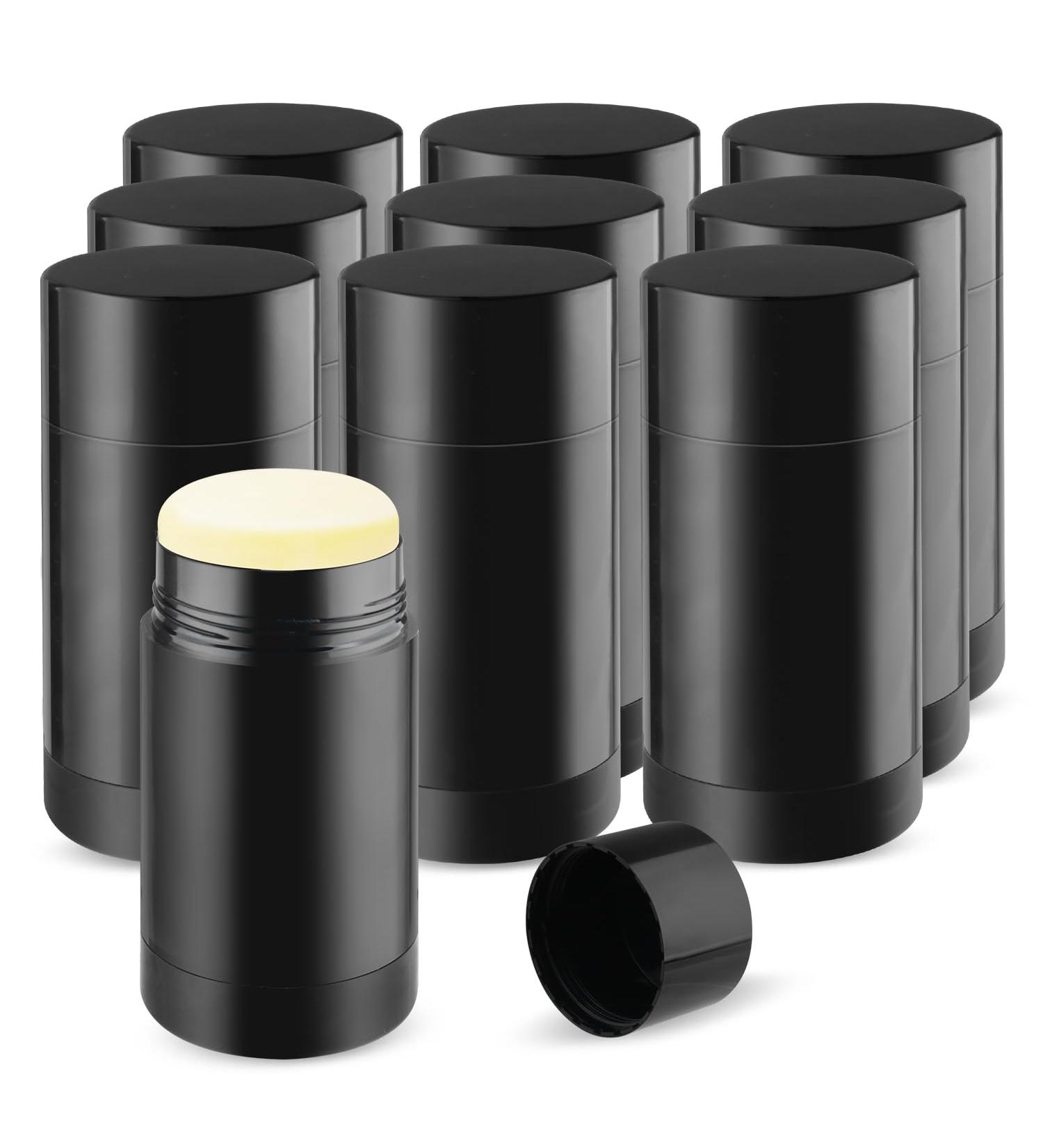10 Pcs Empty Deodorant Containers Bottom Fill Deodorant Bottles Refillable DIY Deodorant Tubes Lip Balm Tubes (black 75ml/2.5oz) 75ml/2.5oz black - Buy Online on GoSupps.com