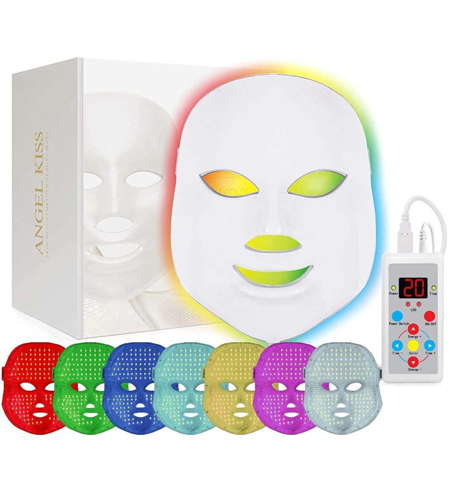Angel Kiss LED Face Mask Light Therapy - 7 Color Blue & Red