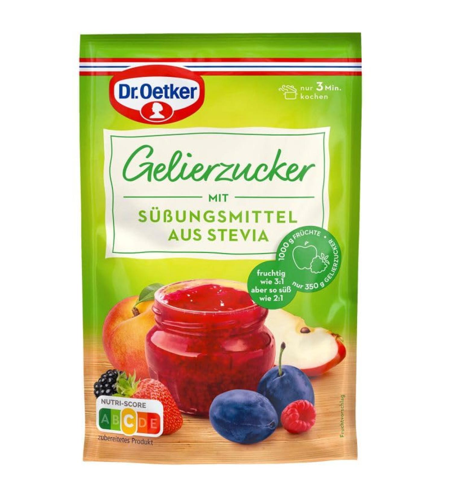 Gelierzucker mit S ßungsmittel aus Stevia - Sucre g lifiant avec dulcorant base de st via - Pour d licieux g teaux et dessert maison pour des recettes gourmandes - Compatible avec oetker - 350 gg