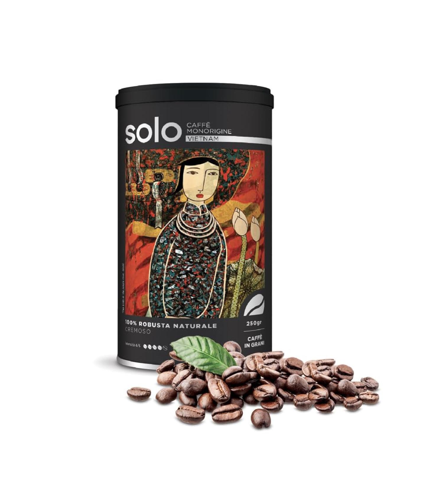 SOLO - Caff Monorigine Vietnam Roasted Coffee Beans 250 g 100% Natural Robusta - Buy Online on GoSupps.com