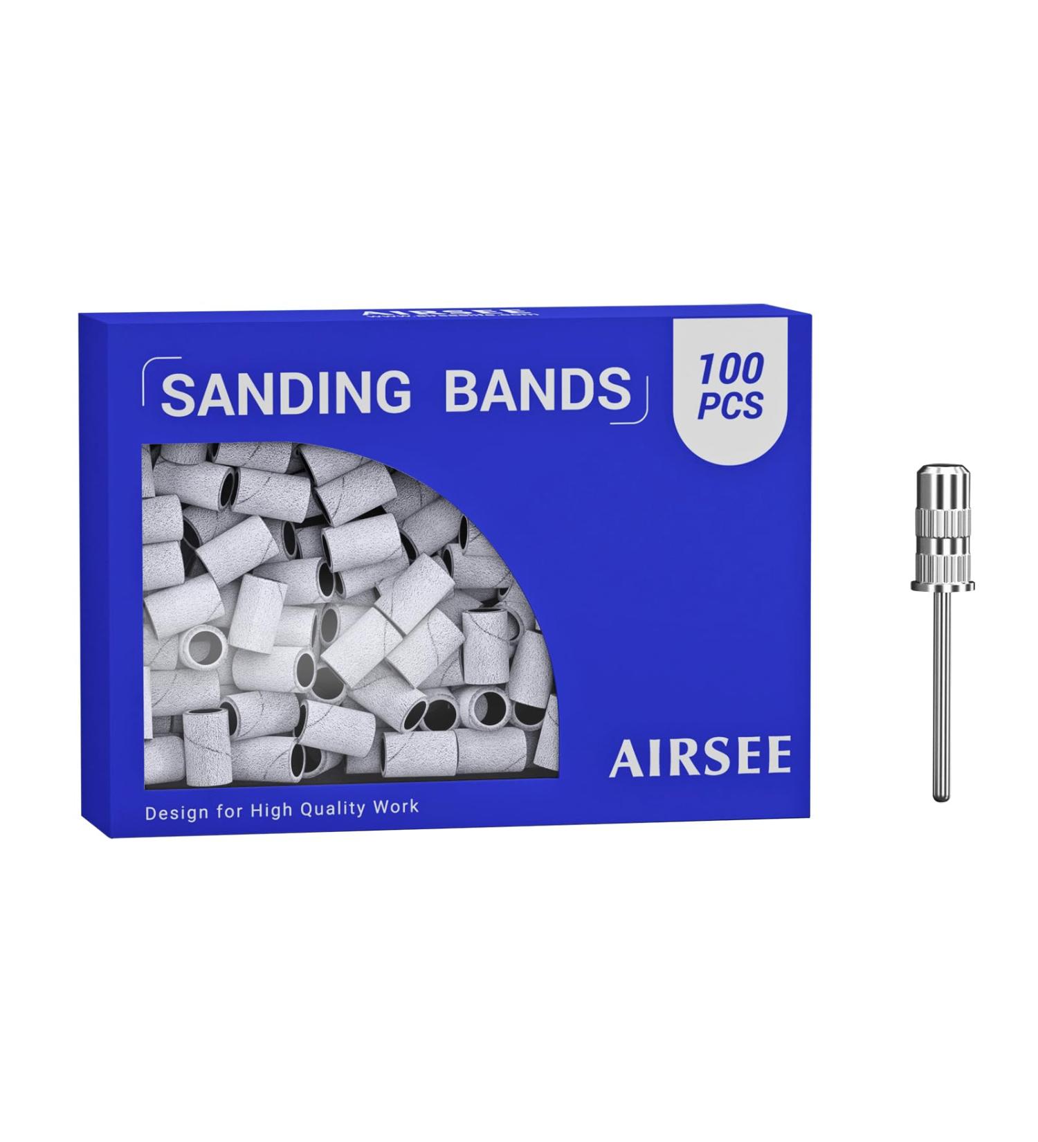 AIRSEE Sanding Bands for Electric Nail Drill 100 Piece Set 240 Grit Medium Acrylic File Attachments Professional 1 Sander Mandrel Bit Beauty Salon Accessories Manicure and Pedicure Finger Callus Zebra 240# Grit White - Buy Online on GoSupps.com