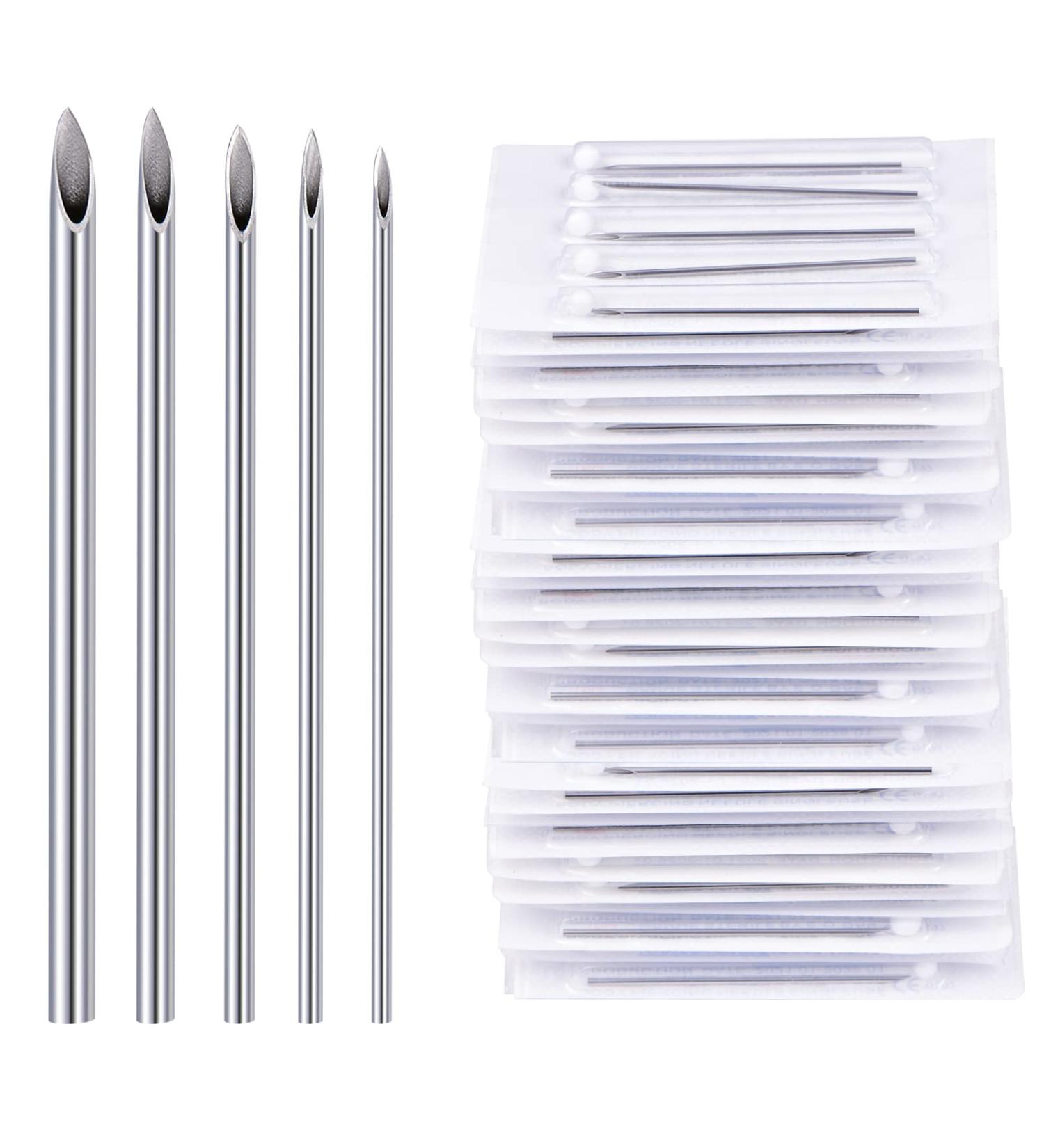 25PCS Mixed Body Piercing Needles Set - Sterile Stainless Steel Piercing Needles for Ear Nose Navel Belly Nipple Tongue Lip Smiley Piercings - 12G 14G 16G 18G 20G - Buy Online on GoSupps.com