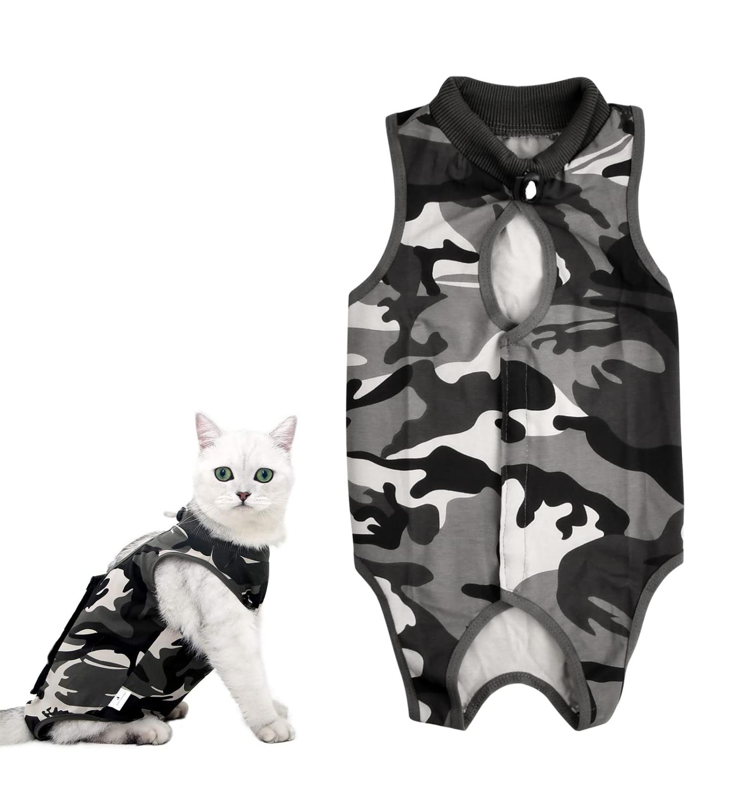 Camouflage Cat Recovery Suit | Alternative to E-Collar | Post-Op Surgical Clothing for Cats (M) - Buy Online on GoSupps.com